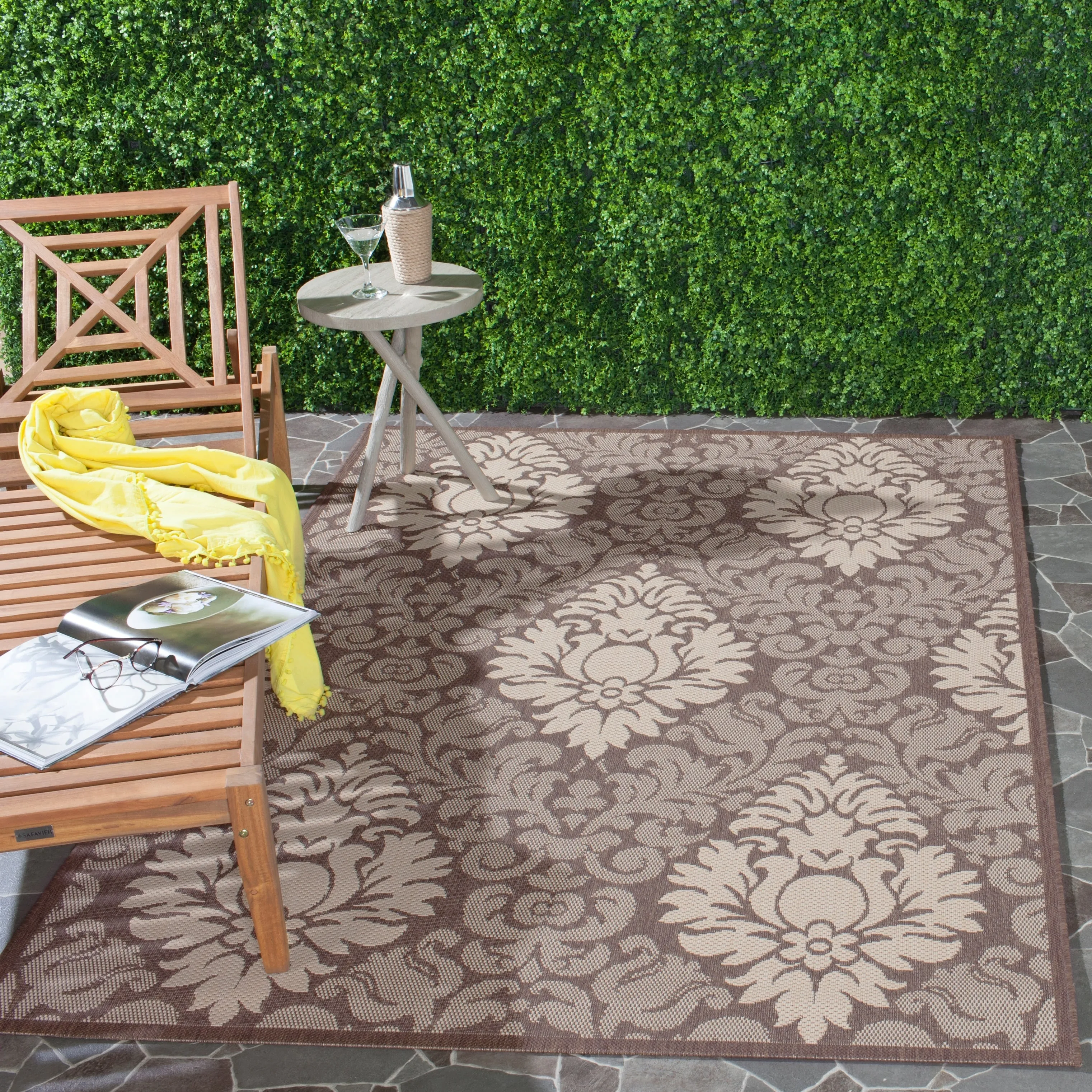 SAFAVIEH Courtyard Willene Boho Indoor/ Outdoor Waterproof Patio Backyard Rug
