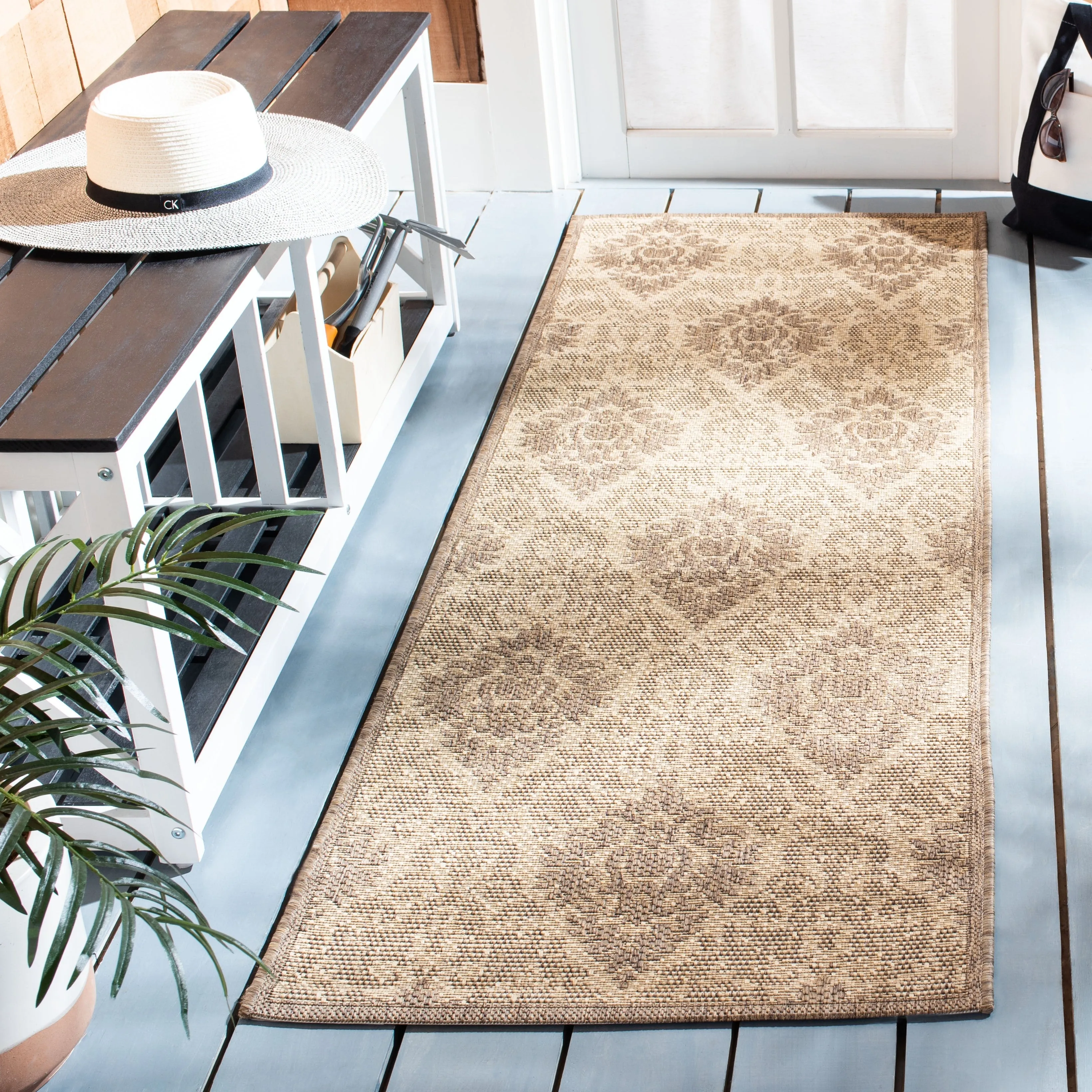 SAFAVIEH Courtyard Willene Boho Indoor/ Outdoor Waterproof Patio Backyard Rug