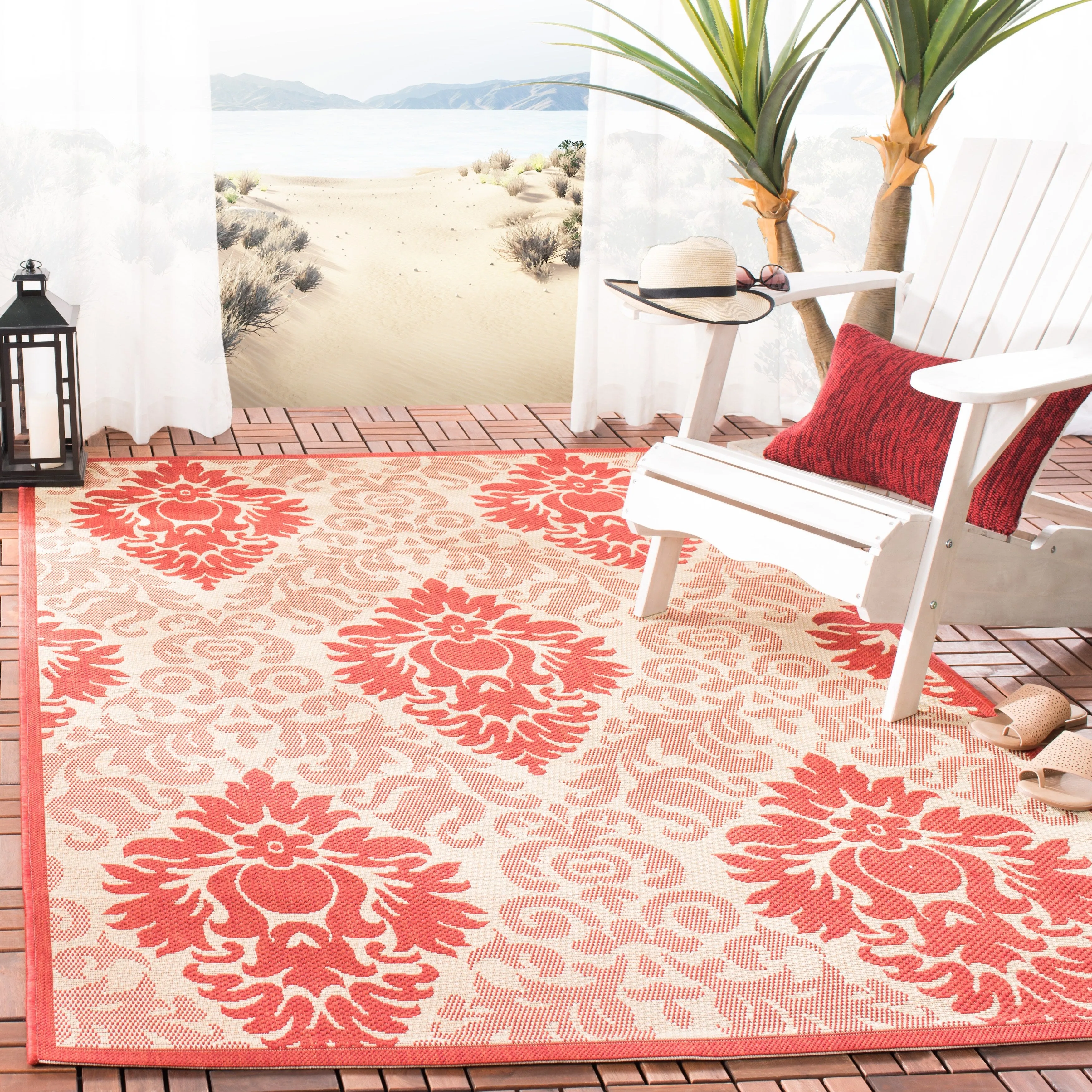 SAFAVIEH Courtyard Willene Boho Indoor/ Outdoor Waterproof Patio Backyard Rug