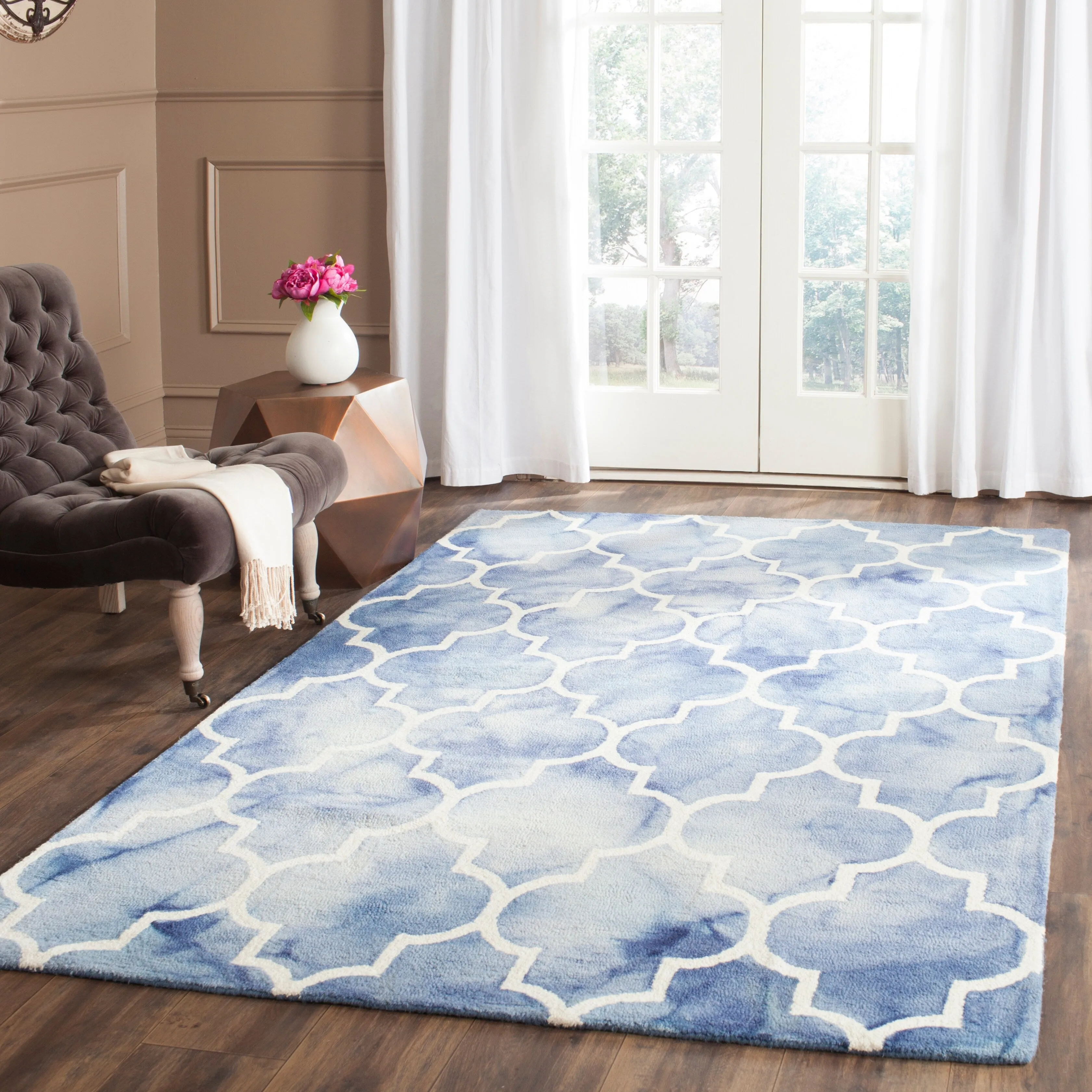SAFAVIEH Dip Dye Anasthasie Hand-tufted Wool Geometric Area Rug