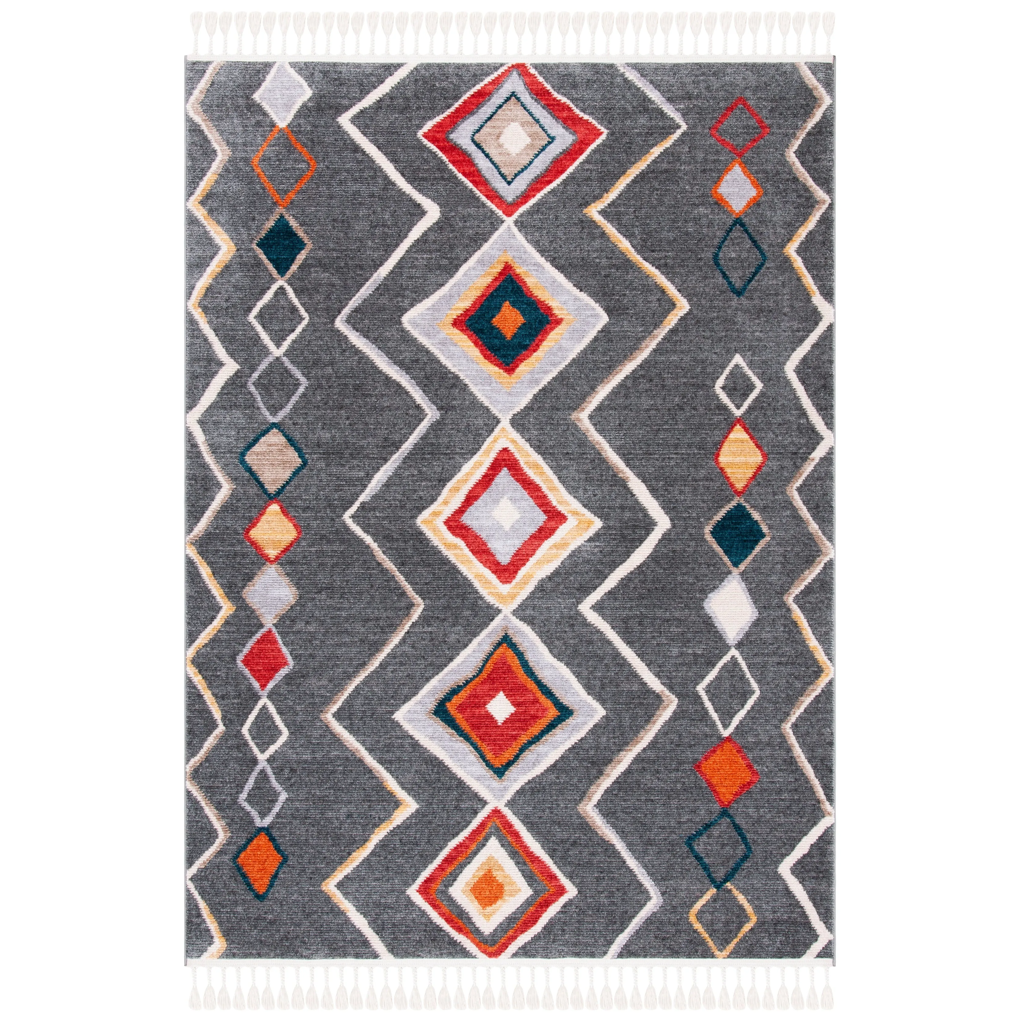 SAFAVIEH Farmhouse Kujtime Moroccan Boho Tassel Rug
