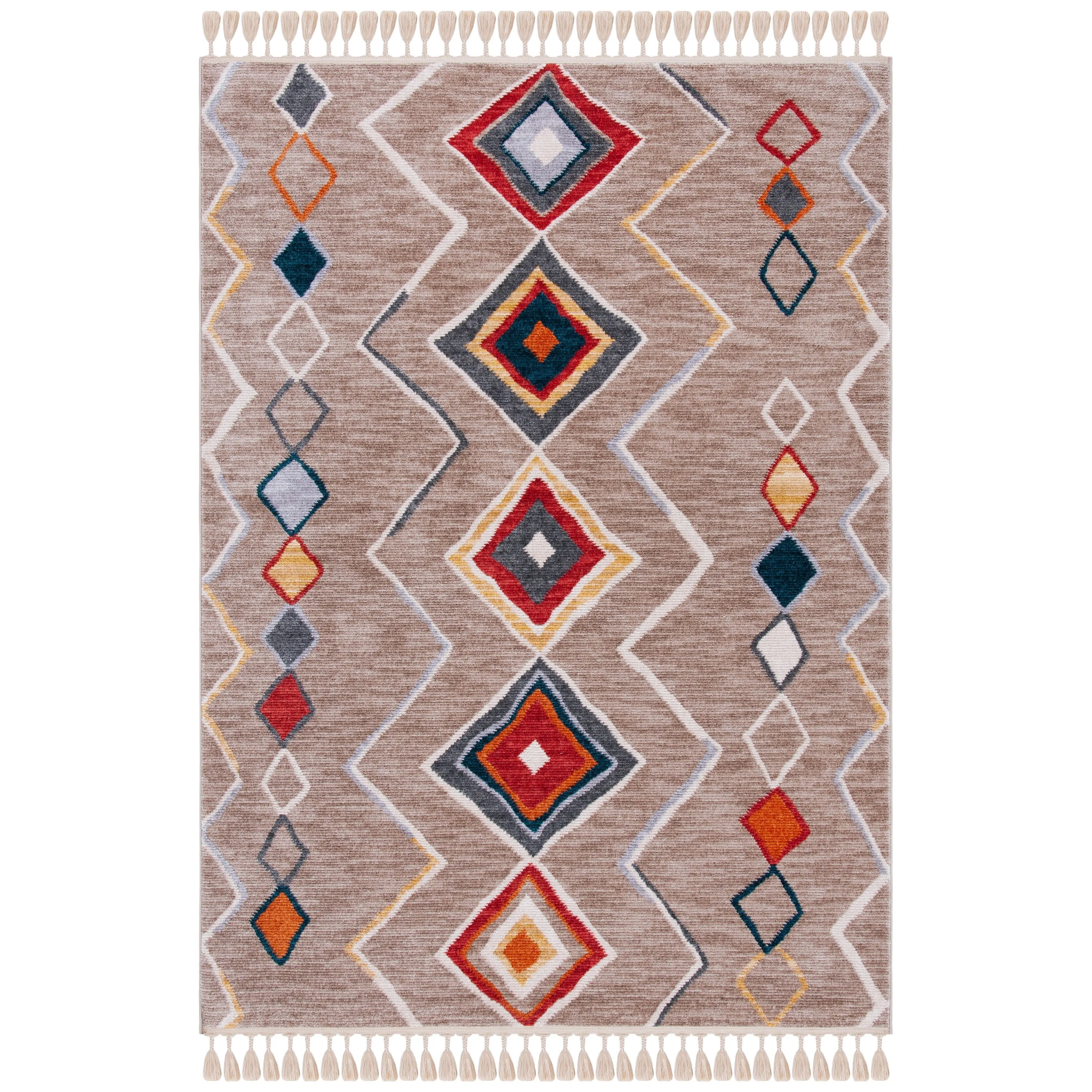 SAFAVIEH Farmhouse Kujtime Moroccan Boho Tassel Rug
