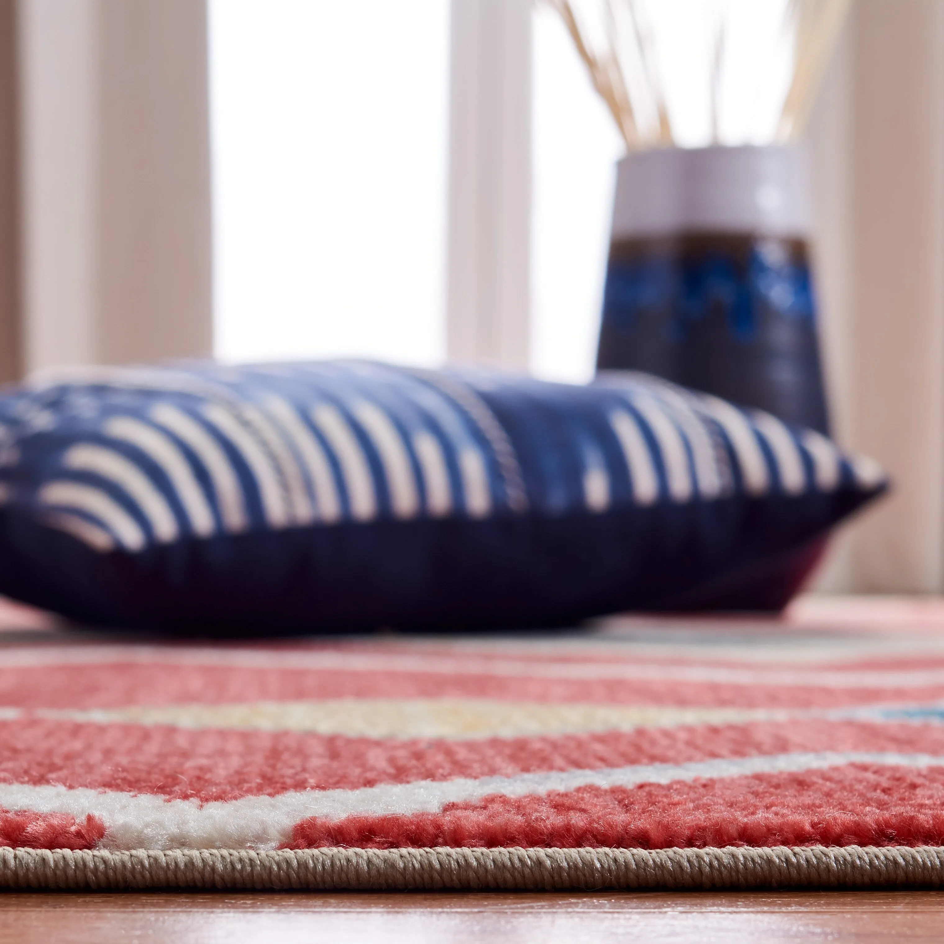 SAFAVIEH Farmhouse Kujtime Moroccan Boho Tassel Rug