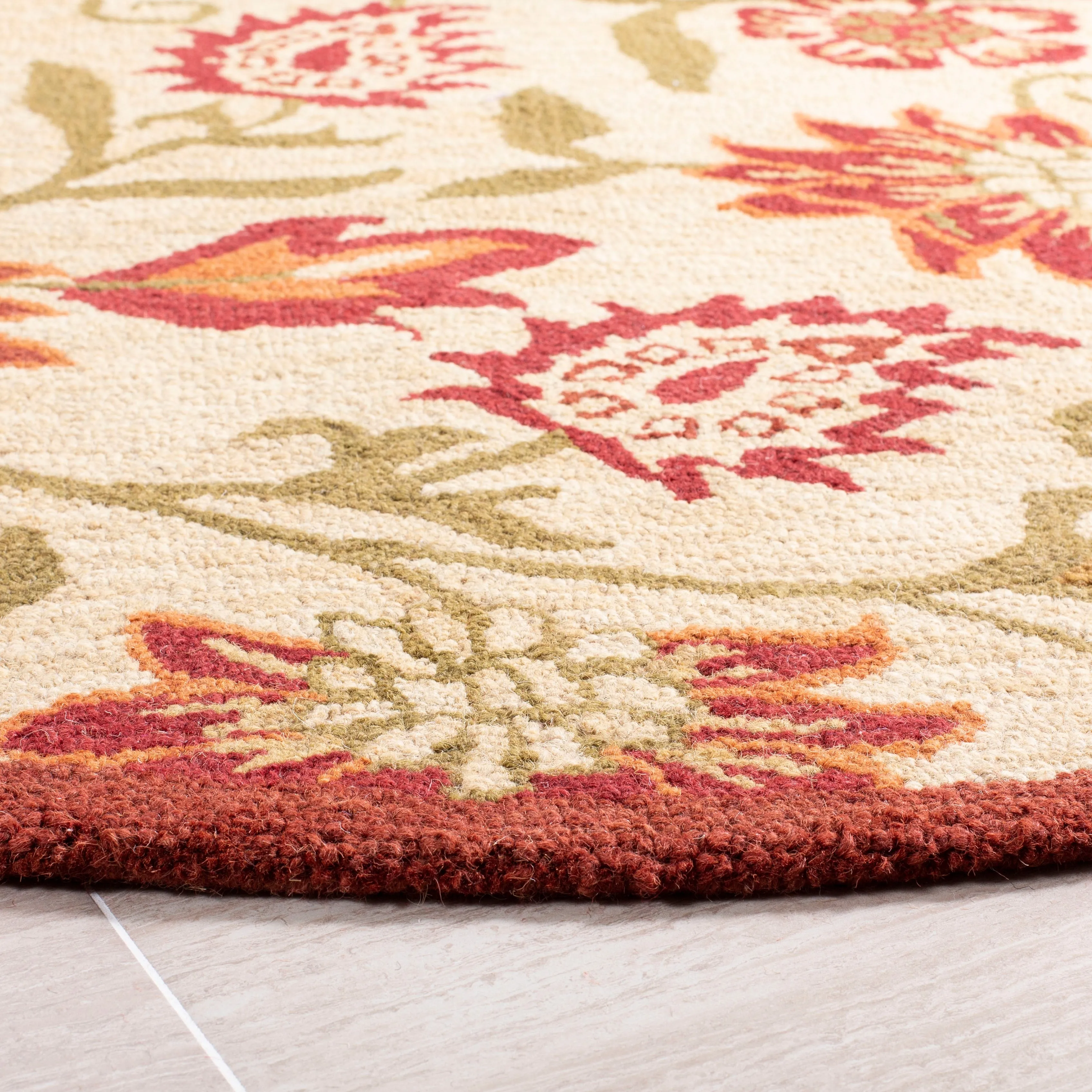 SAFAVIEH Handmade Blossom Anfisa Christene Modern Floral Wool Rug