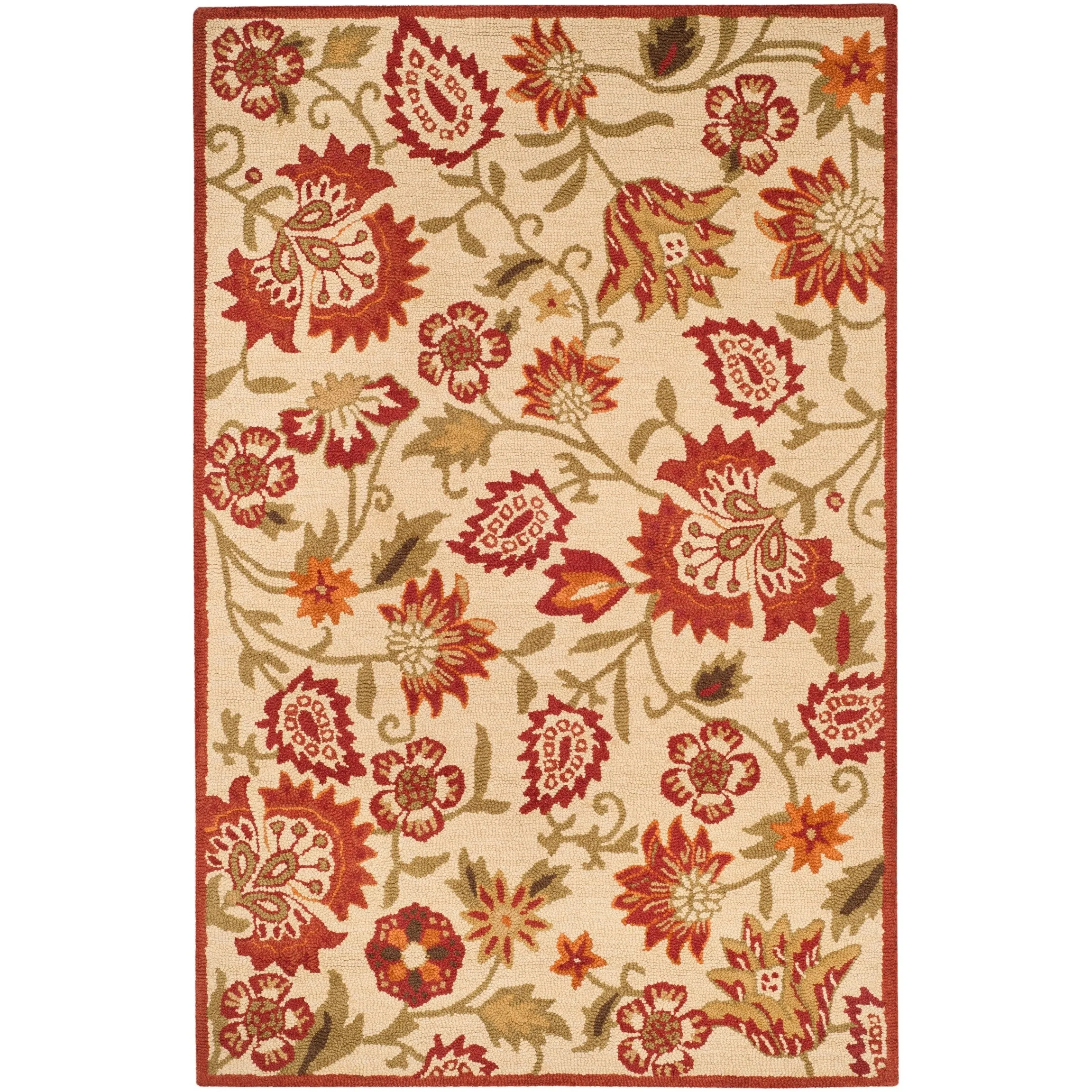 SAFAVIEH Handmade Blossom Anfisa Christene Modern Floral Wool Rug
