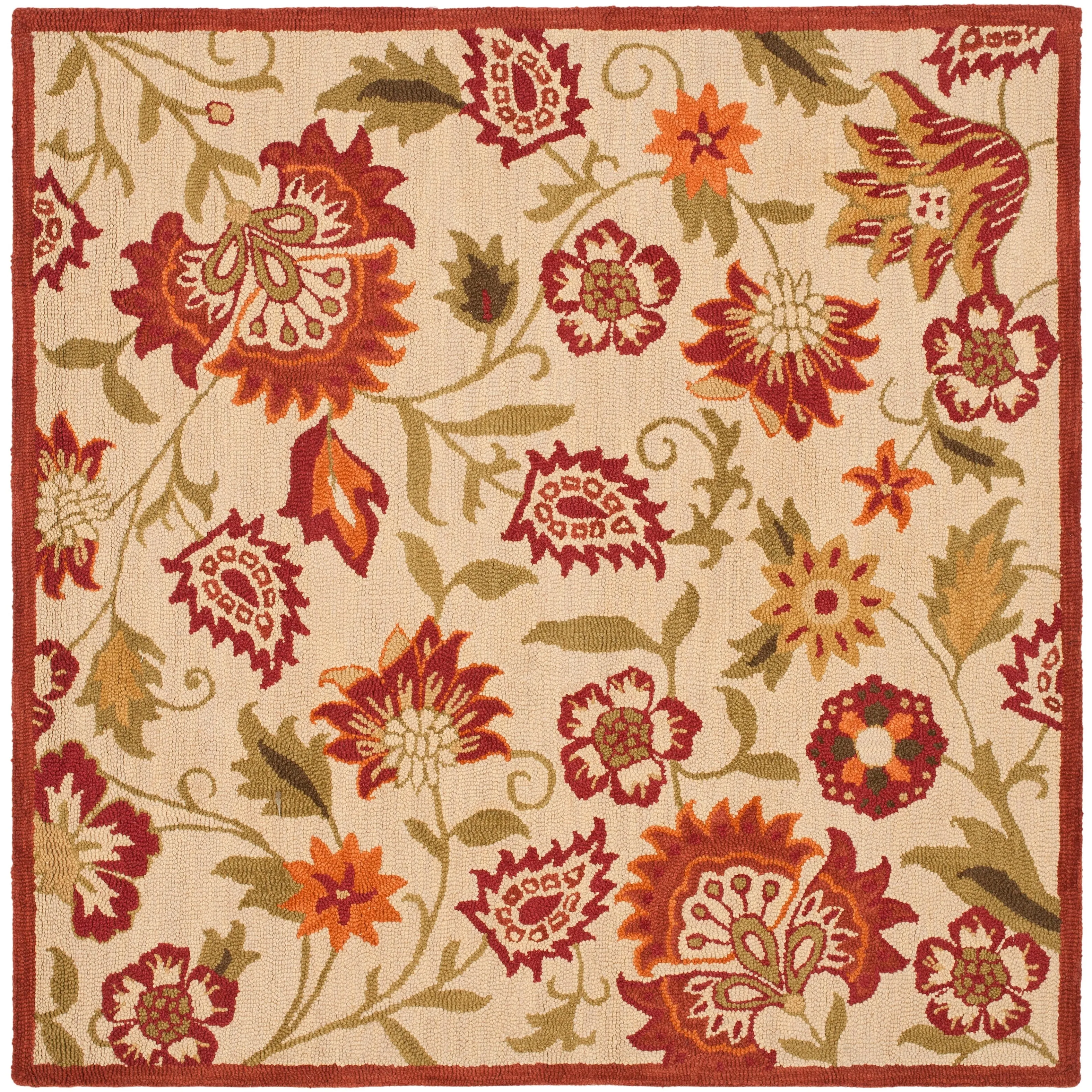 SAFAVIEH Handmade Blossom Anfisa Christene Modern Floral Wool Rug