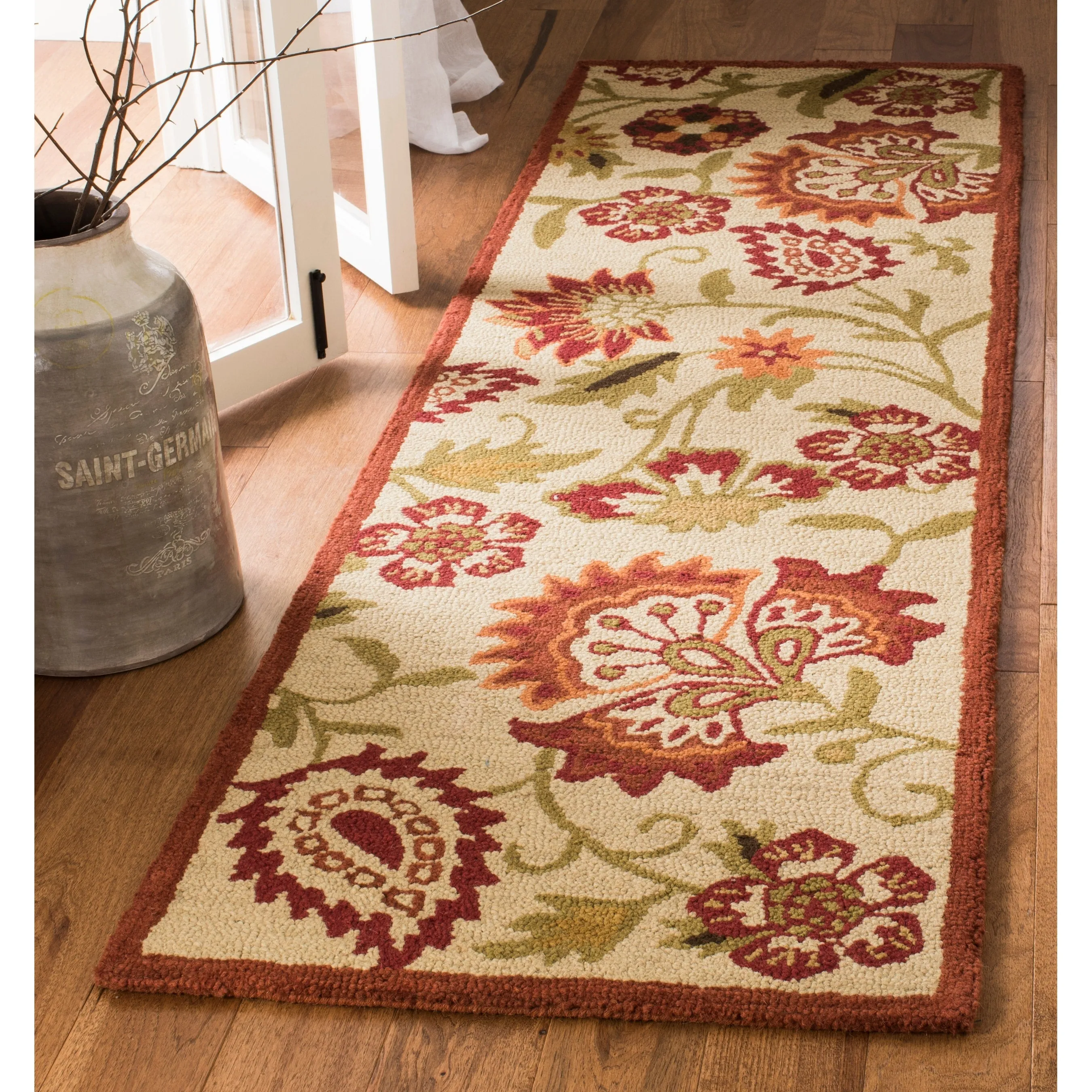 SAFAVIEH Handmade Blossom Anfisa Christene Modern Floral Wool Rug