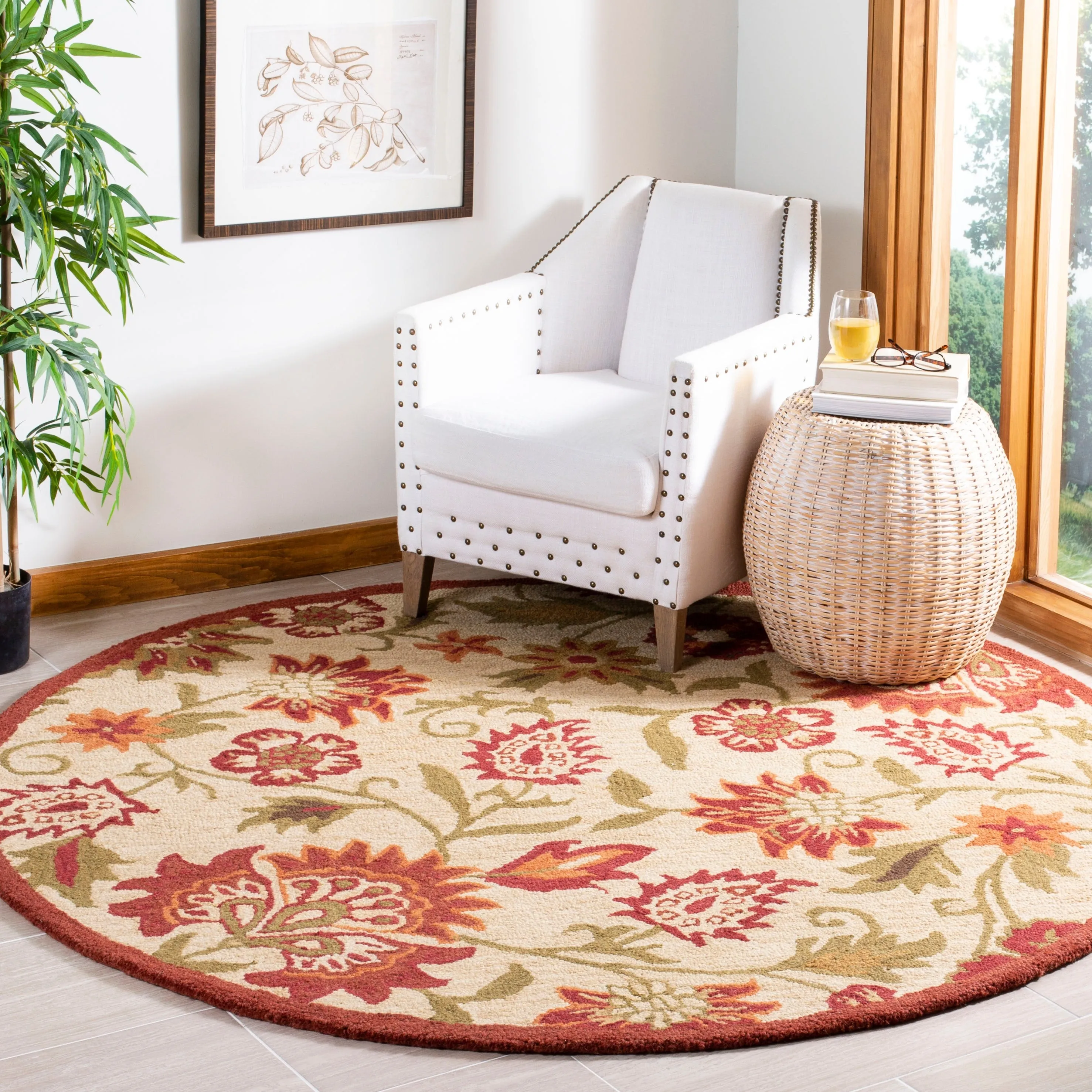 SAFAVIEH Handmade Blossom Anfisa Christene Modern Floral Wool Rug