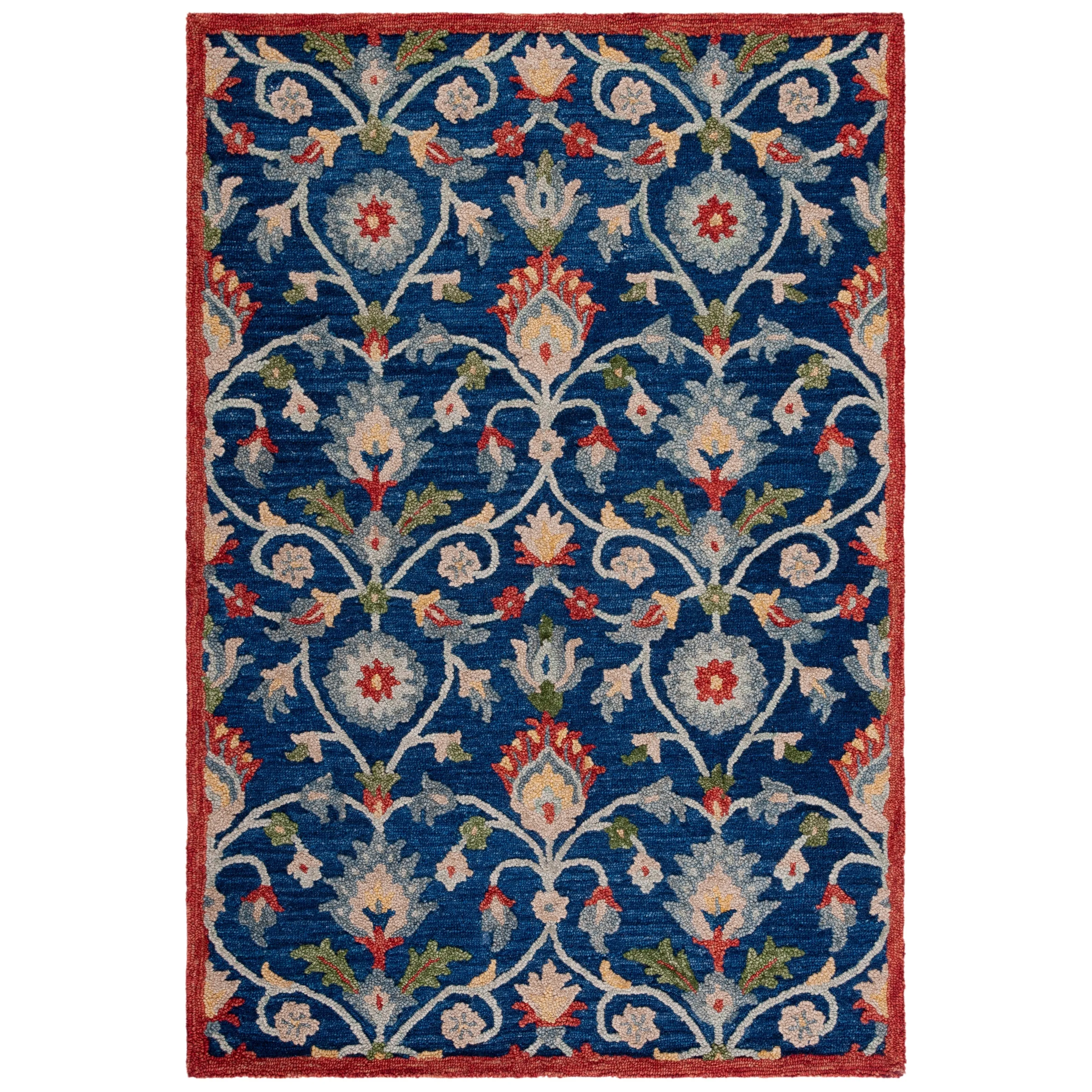 SAFAVIEH Handmade Blossom Violanta Floral Wool Rug