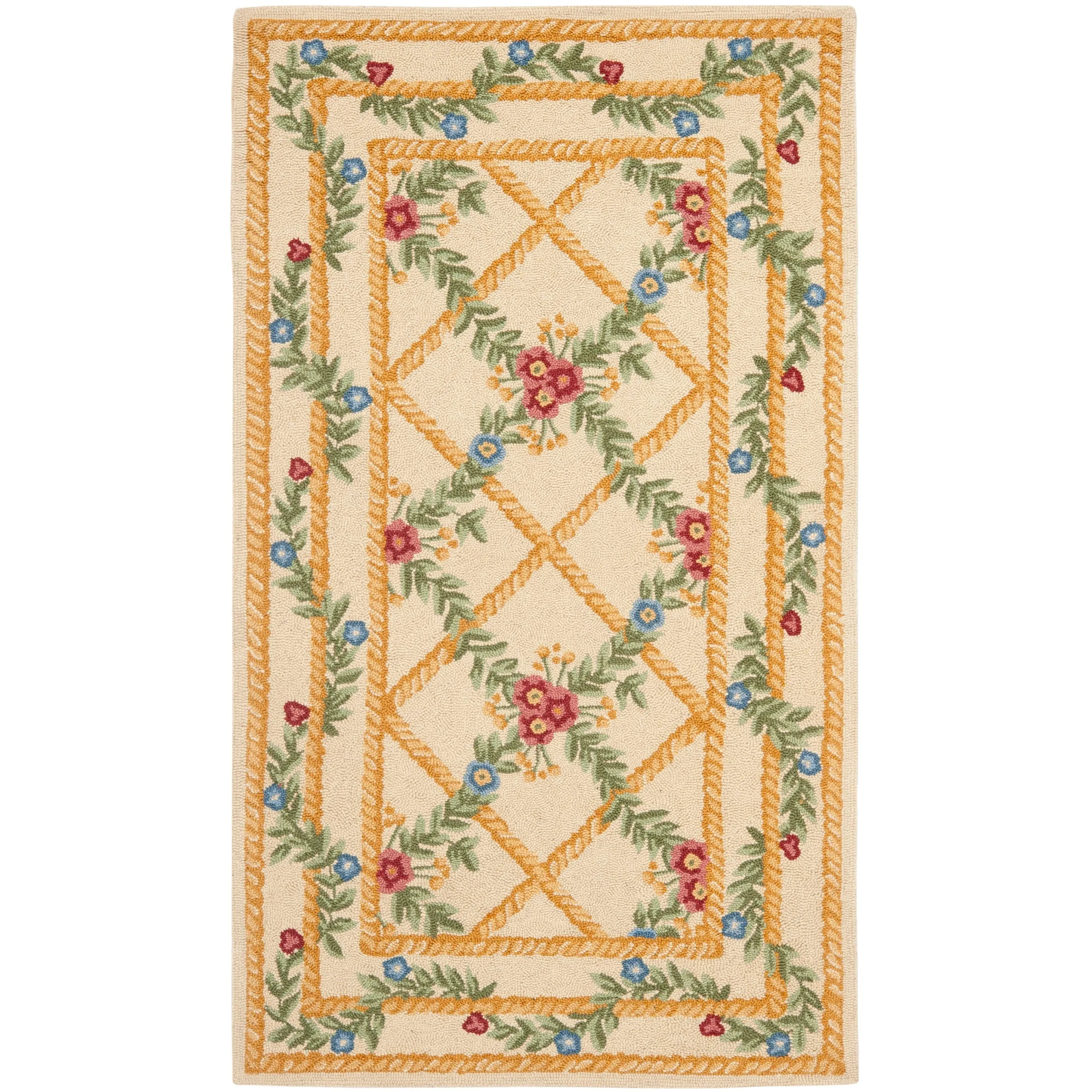 SAFAVIEH Handmade Chelsea Joffrette Trellis French Country Wool Rug