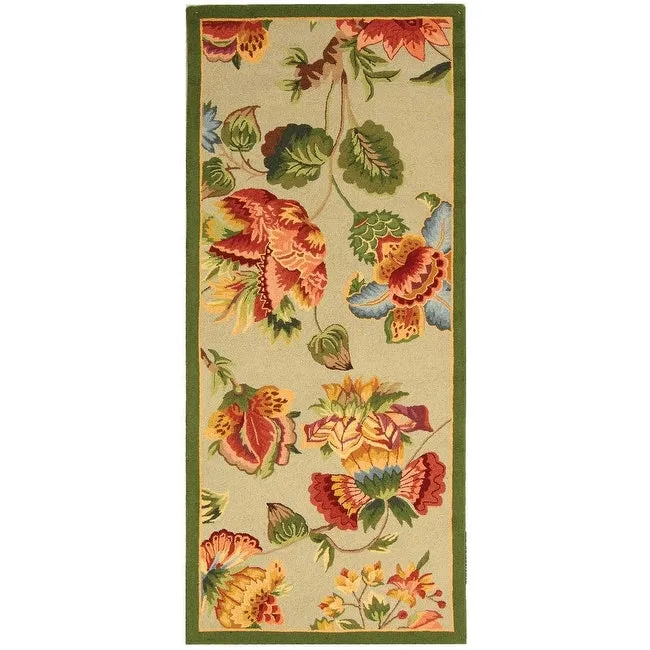 SAFAVIEH. Handmade Chelsea Jurendine French Country Floral Wool Rug