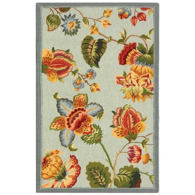 SAFAVIEH. Handmade Chelsea Jurendine French Country Floral Wool Rug