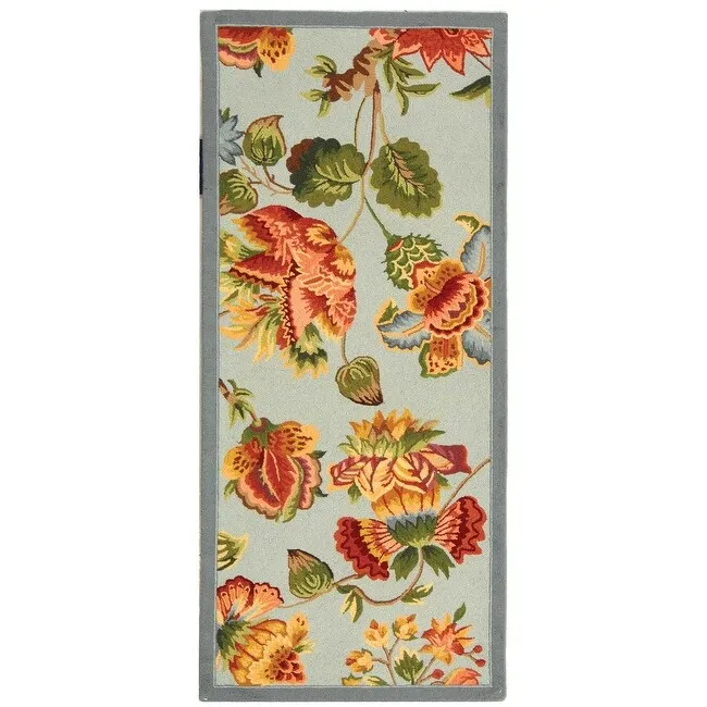 SAFAVIEH. Handmade Chelsea Jurendine French Country Floral Wool Rug
