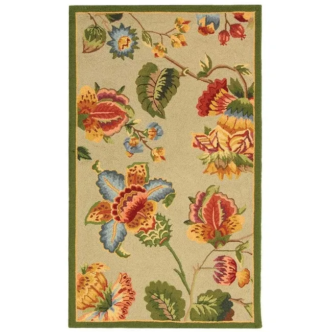 SAFAVIEH. Handmade Chelsea Jurendine French Country Floral Wool Rug