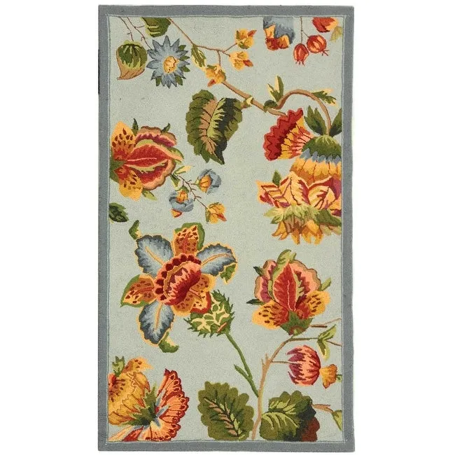 SAFAVIEH. Handmade Chelsea Jurendine French Country Floral Wool Rug