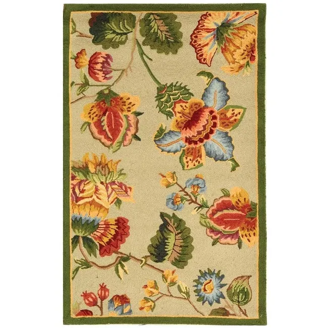 SAFAVIEH. Handmade Chelsea Jurendine French Country Floral Wool Rug