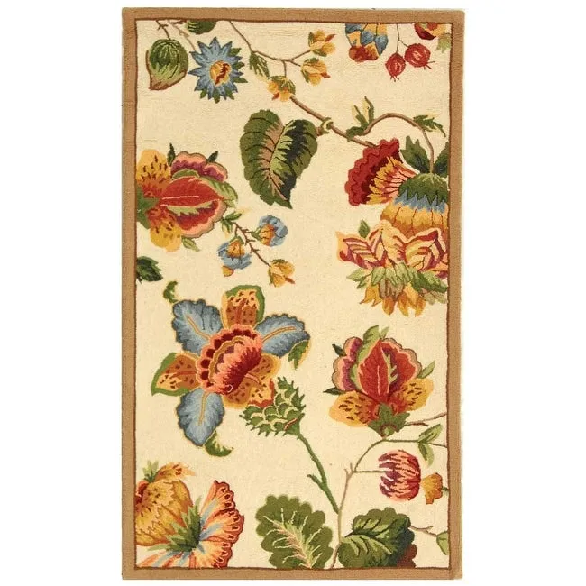 SAFAVIEH. Handmade Chelsea Jurendine French Country Floral Wool Rug