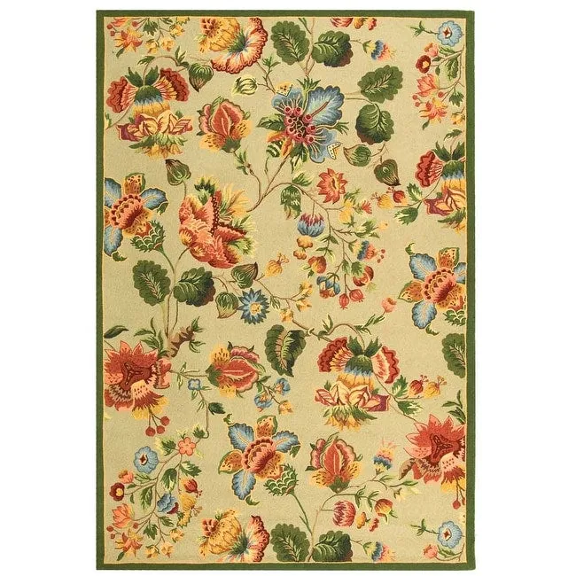 SAFAVIEH. Handmade Chelsea Jurendine French Country Floral Wool Rug