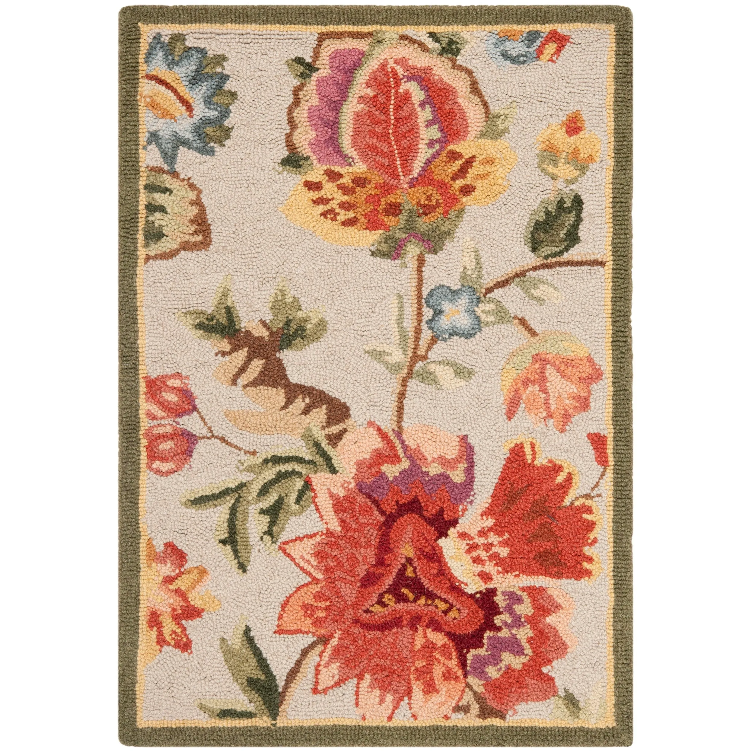 SAFAVIEH. Handmade Chelsea Jurendine French Country Floral Wool Rug