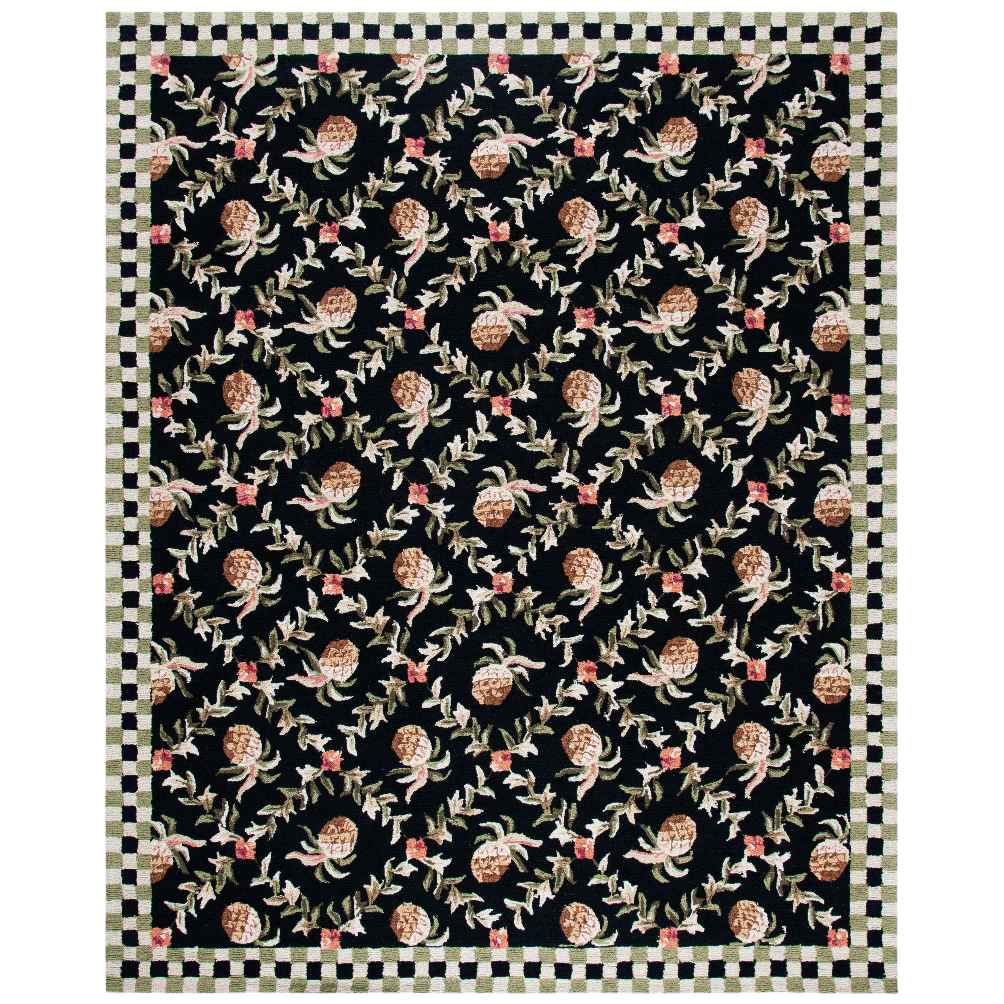 SAFAVIEH Handmade Chelsea Ribbon & Pearl Stripe French Country Wool Rug