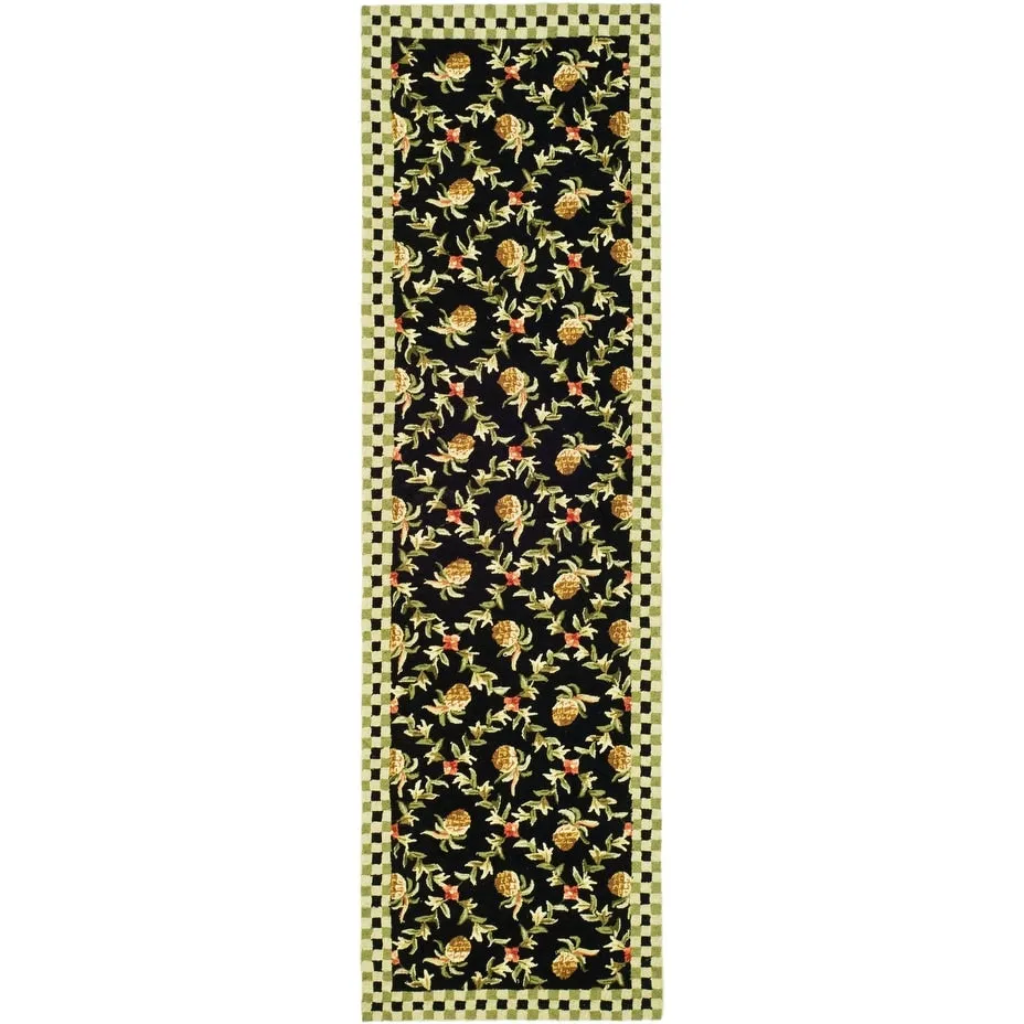 SAFAVIEH Handmade Chelsea Ribbon & Pearl Stripe French Country Wool Rug