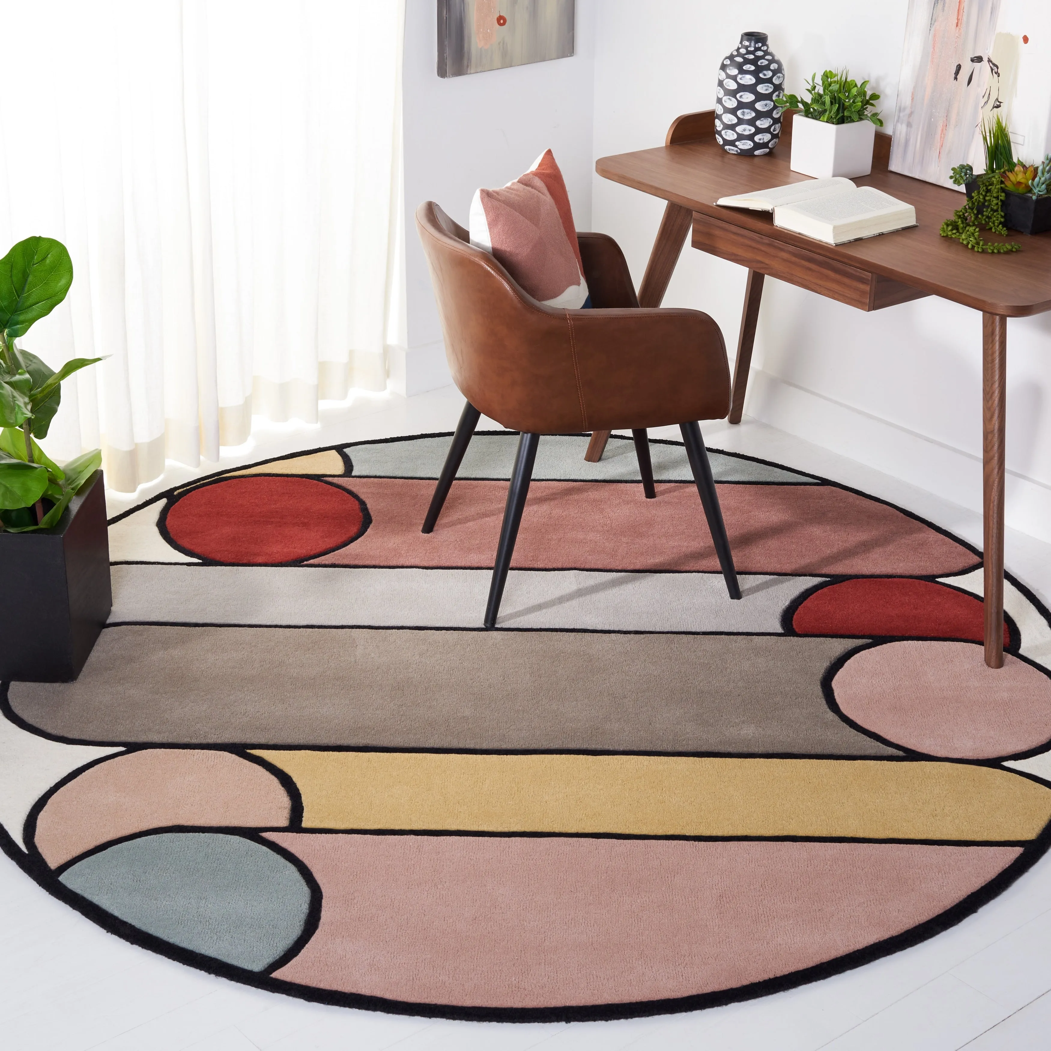 SAFAVIEH Handmade Fifth Avenue Giota Mid-Century Modern Wool Rug
