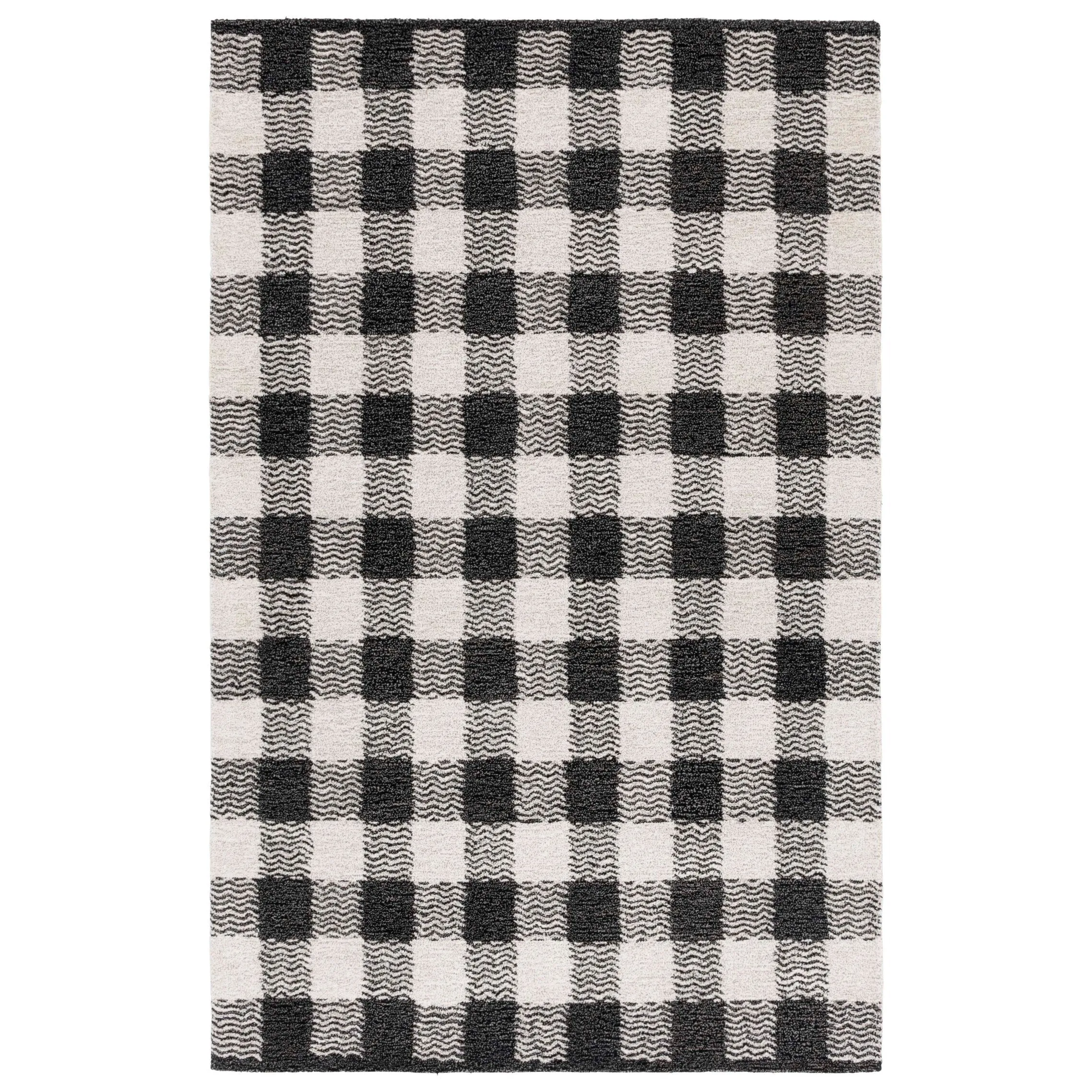 SAFAVIEH Handmade Genre Majlinda Farmhouse Gingham Wool Rug