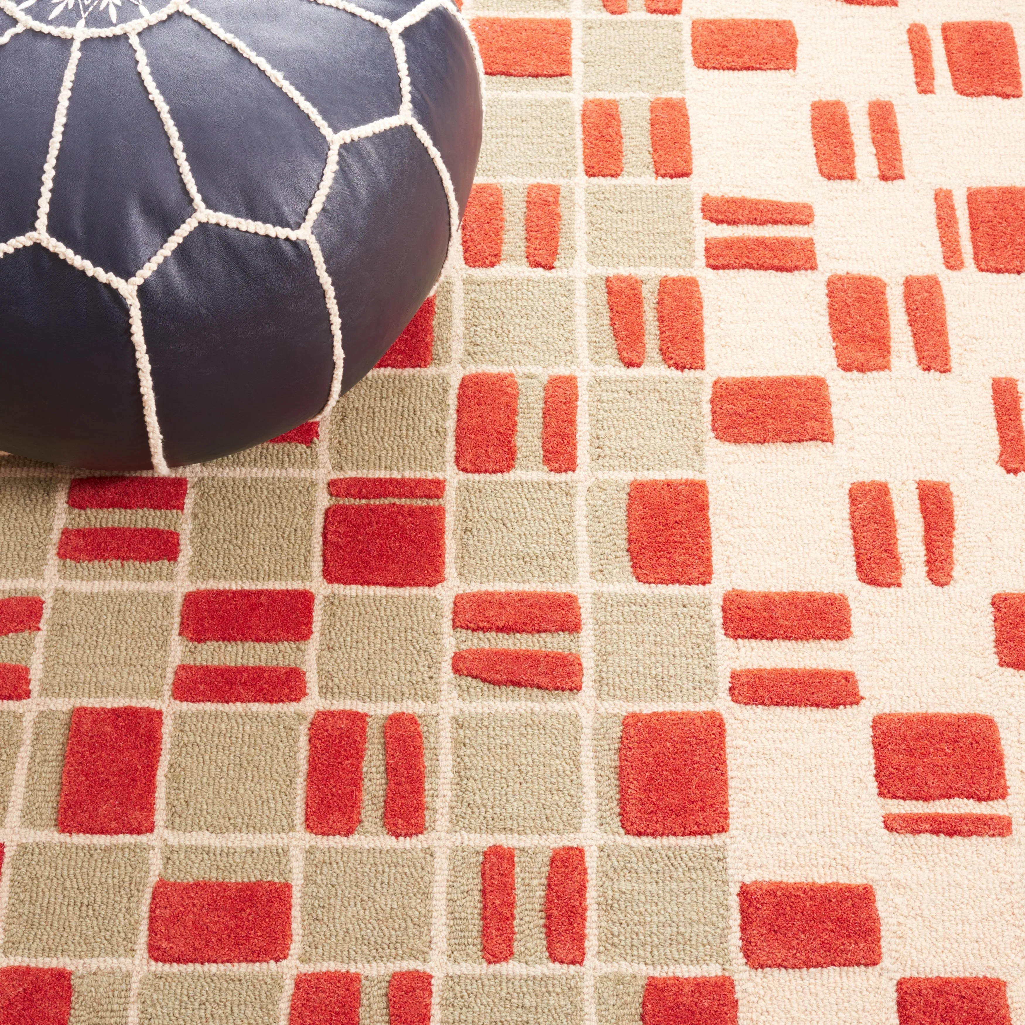 SAFAVIEH Handmade Genre Roos Mid-Century Modern Wool Rug