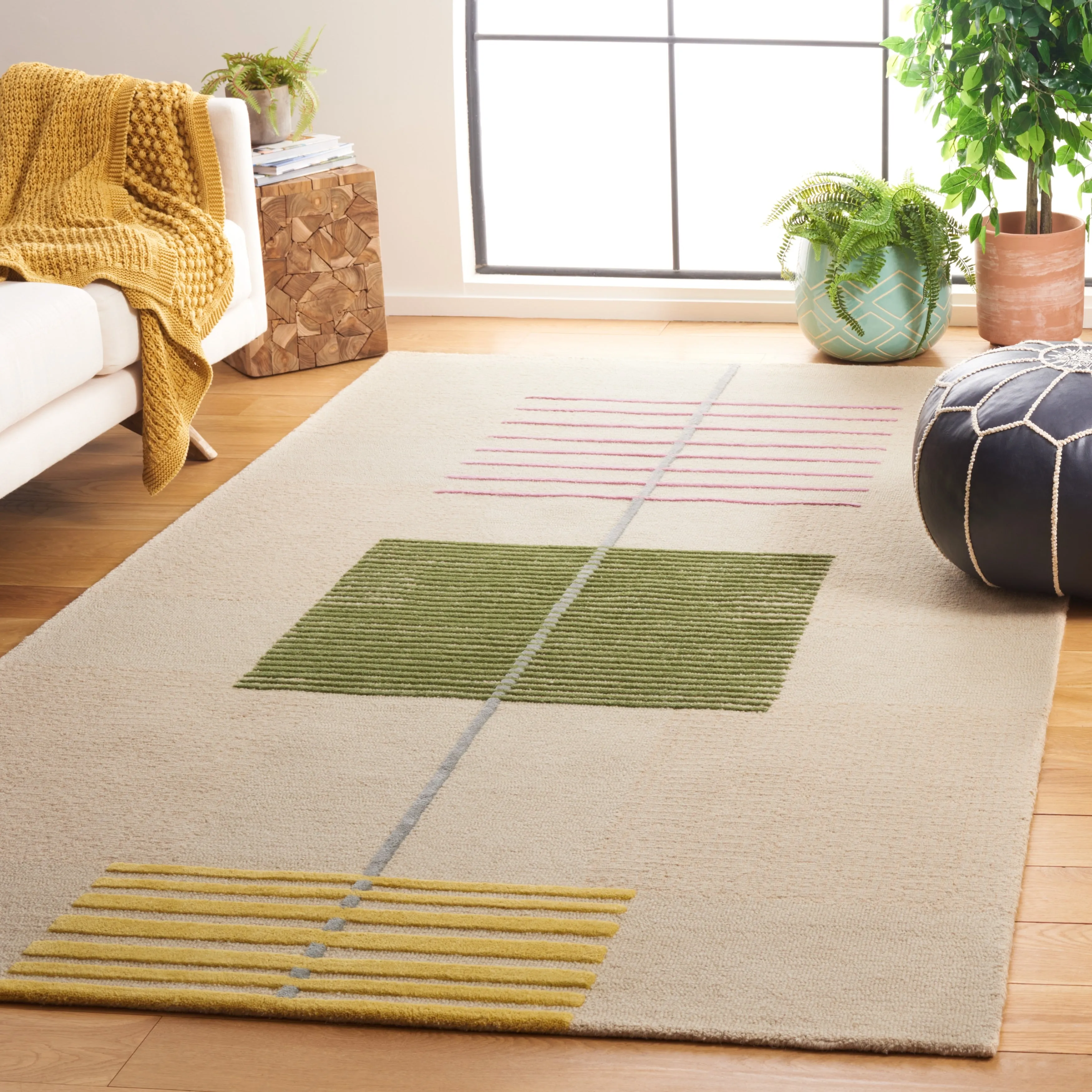 SAFAVIEH Handmade Genre Saide Mid-Century Modern Wool Rug
