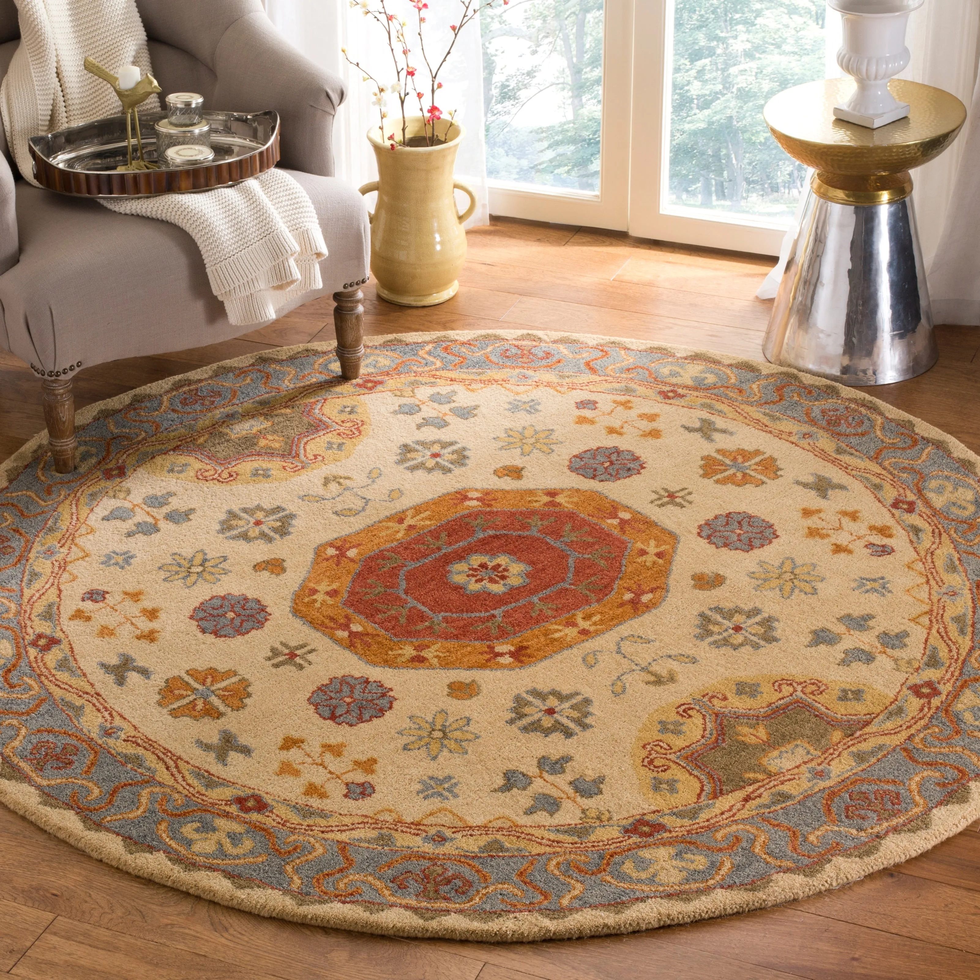 SAFAVIEH Handmade Heritage Damask Vine Traditional Oriental Wool Rug