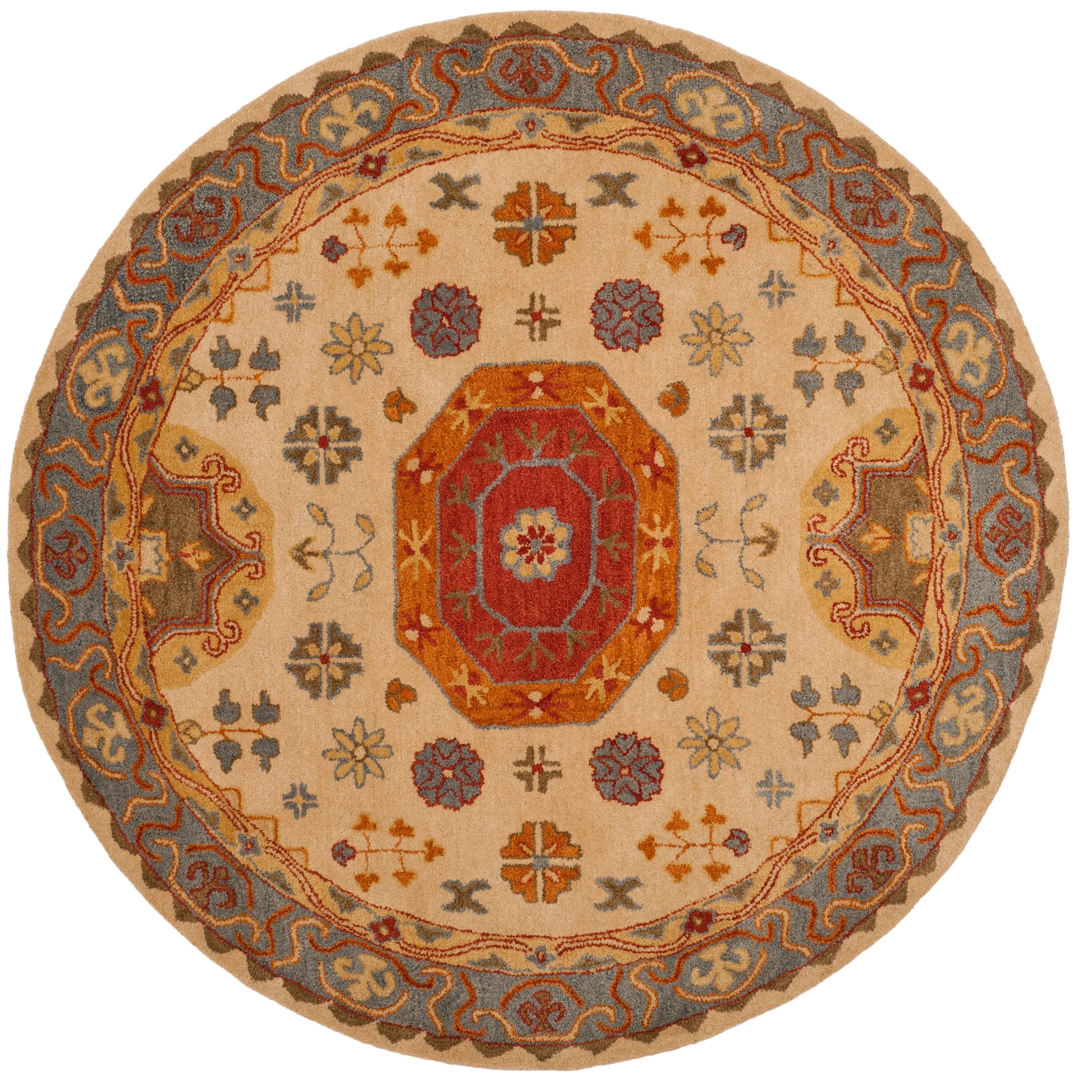 SAFAVIEH Handmade Heritage Damask Vine Traditional Oriental Wool Rug