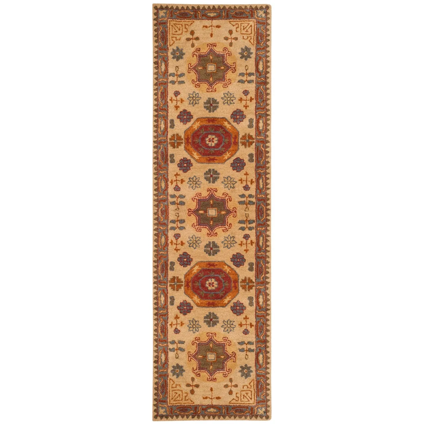 SAFAVIEH Handmade Heritage Damask Vine Traditional Oriental Wool Rug