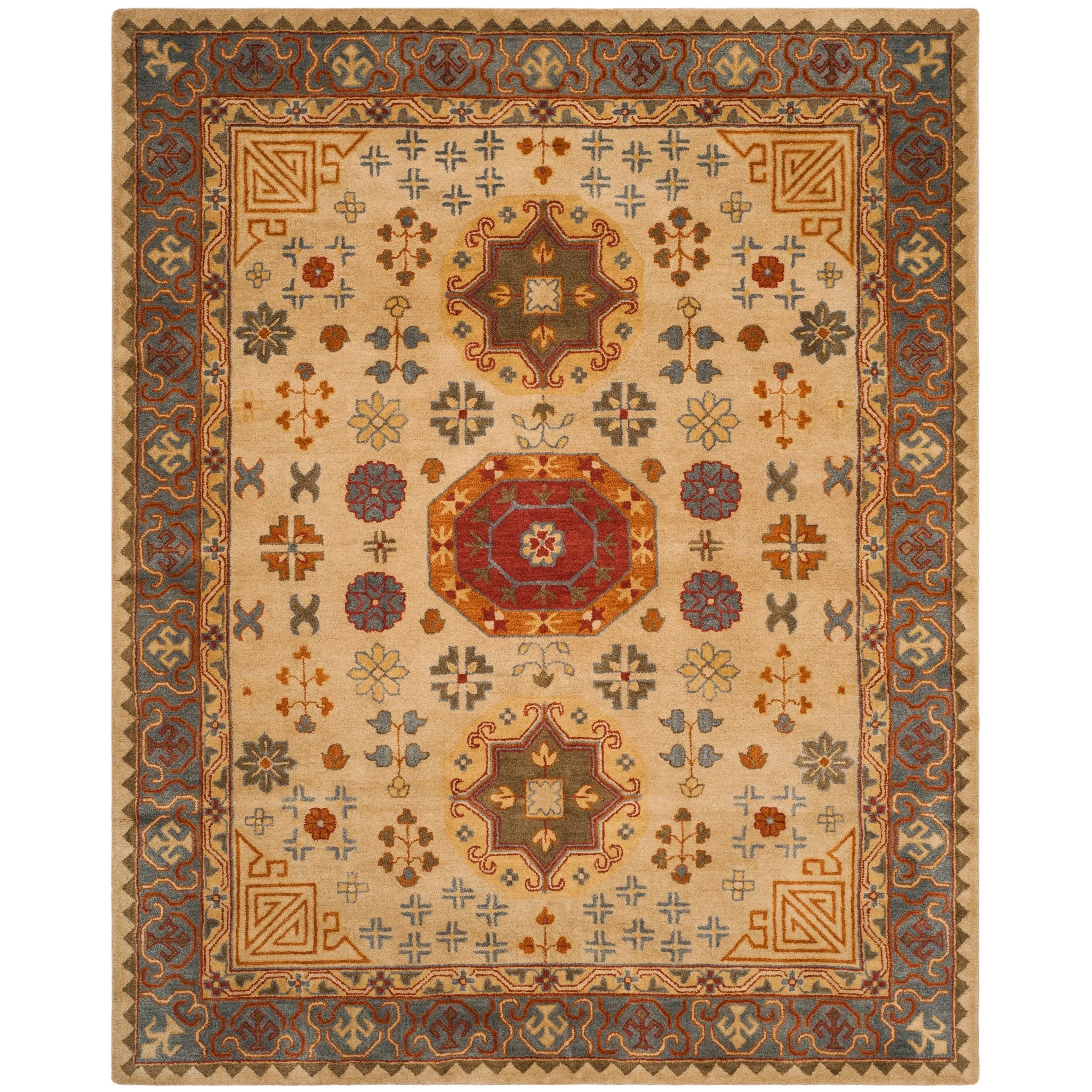 SAFAVIEH Handmade Heritage Damask Vine Traditional Oriental Wool Rug
