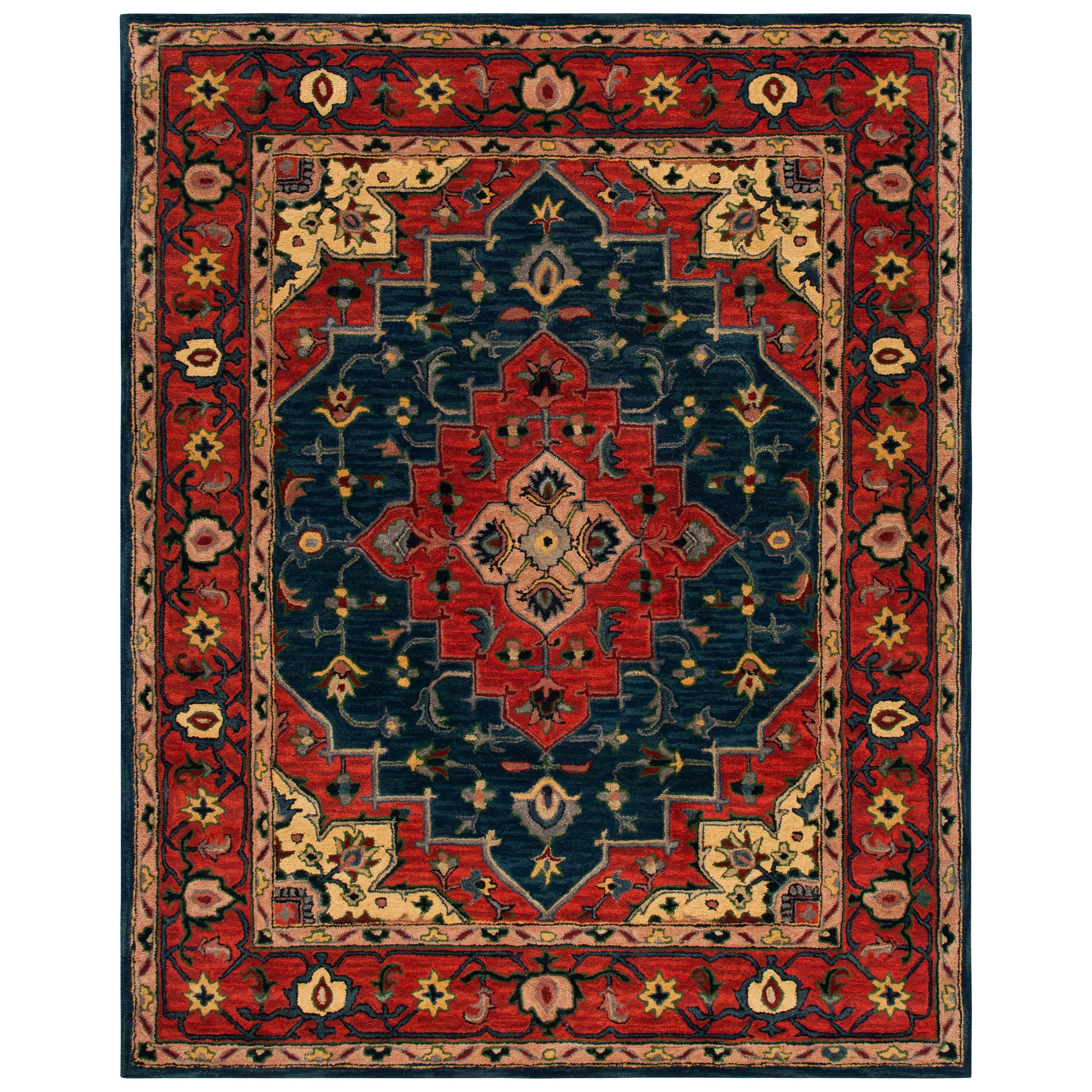 SAFAVIEH Handmade Heritage Facet Border Traditional Wool Rug