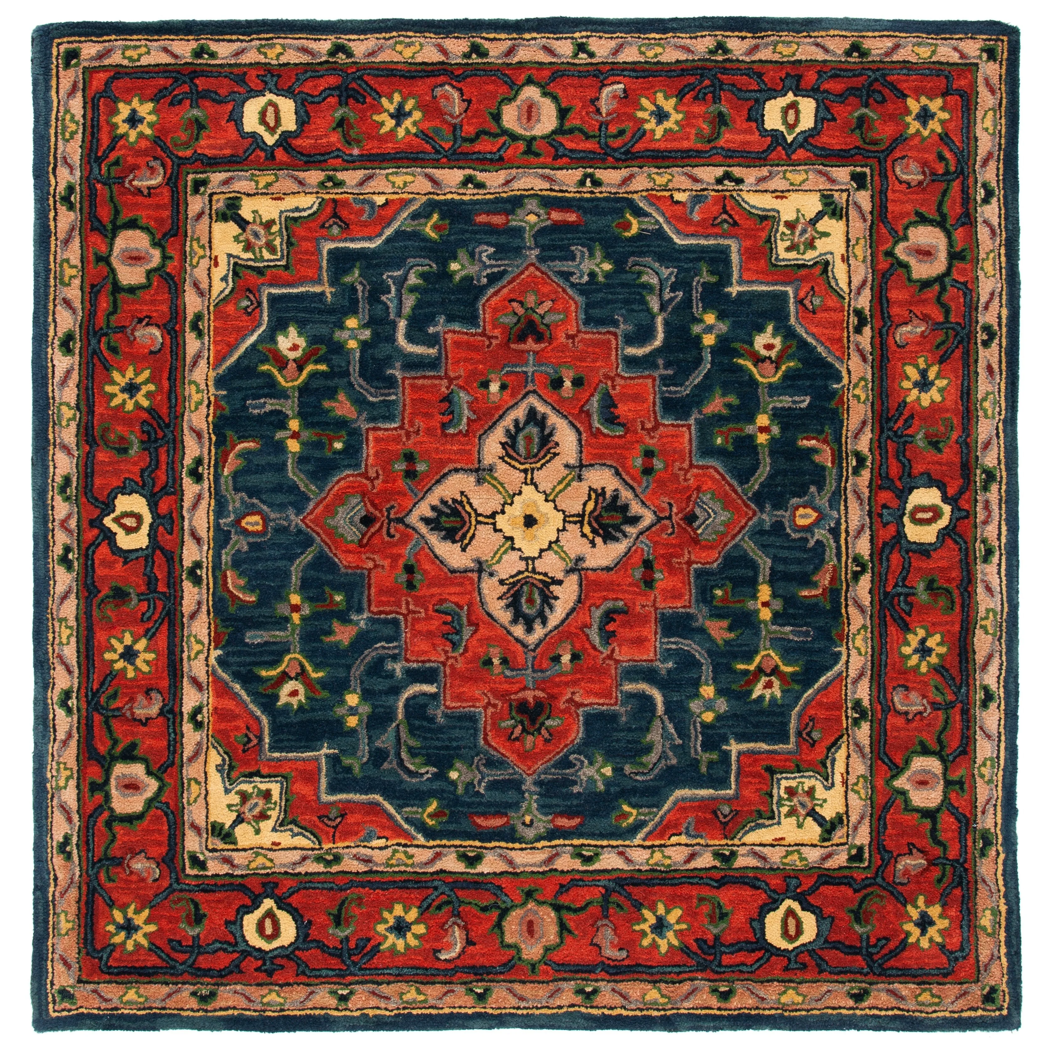 SAFAVIEH Handmade Heritage Facet Border Traditional Wool Rug