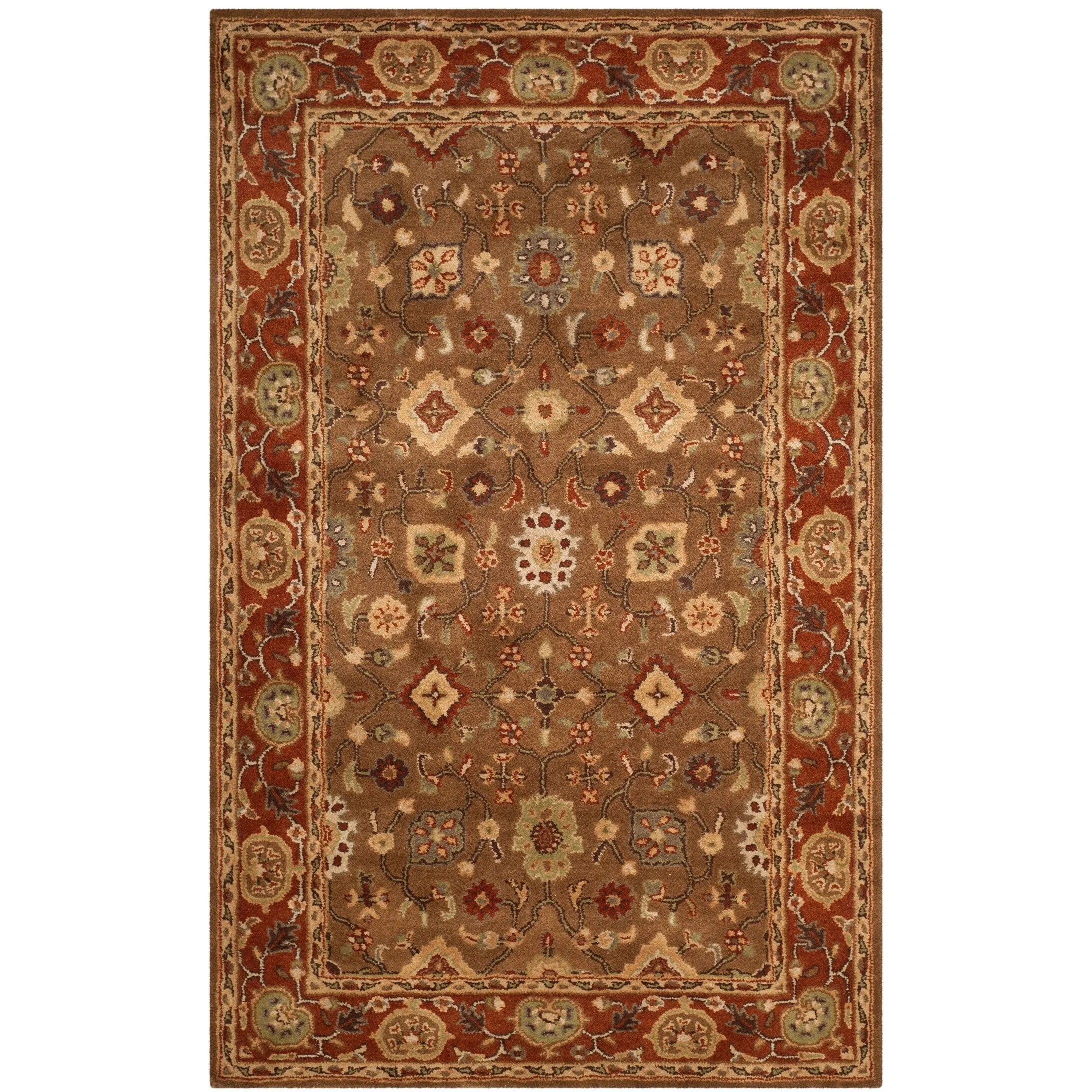 SAFAVIEH Handmade Heritage Grand Parquet Traditional Oriental Wool Rug