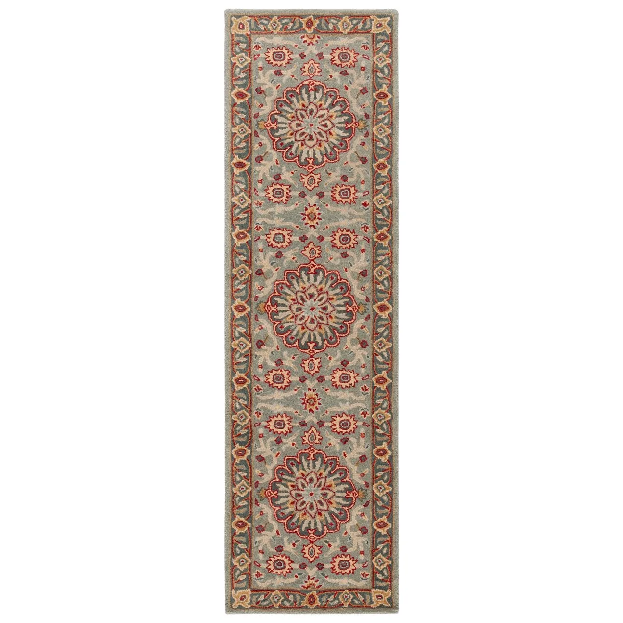 SAFAVIEH Handmade Heritage Leaf Stamp Traditional Wool Rug
