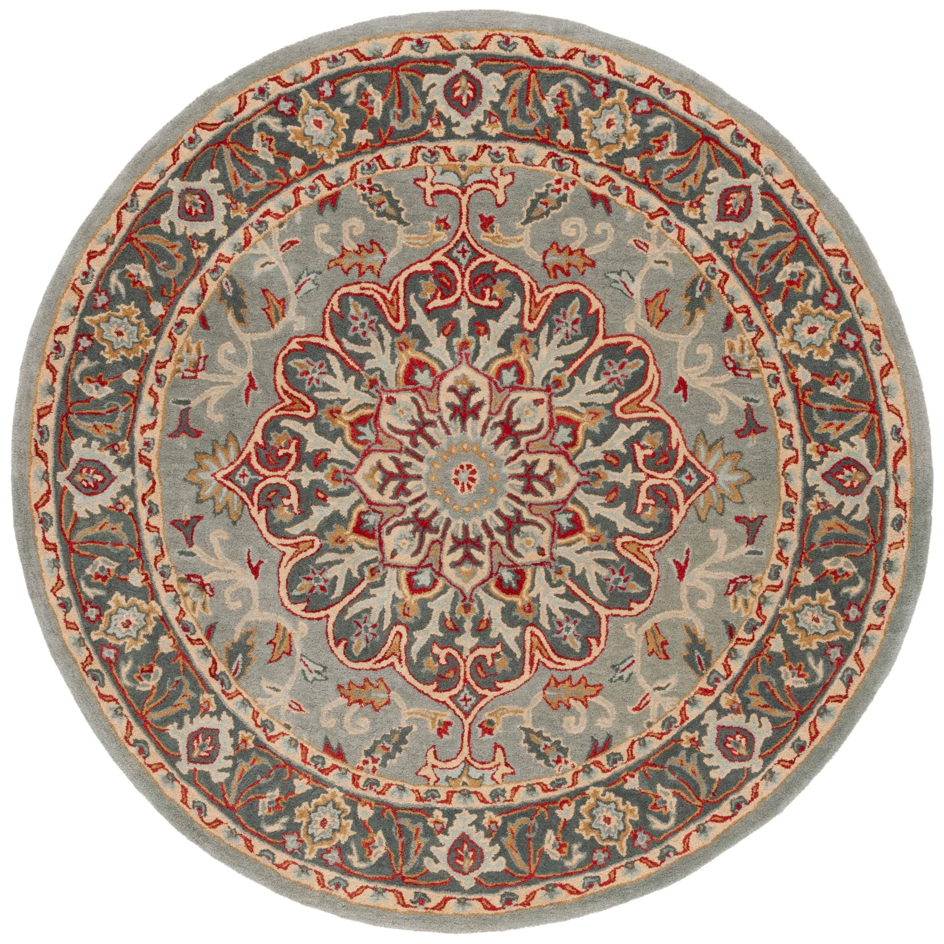SAFAVIEH Handmade Heritage Leaf Stamp Traditional Wool Rug