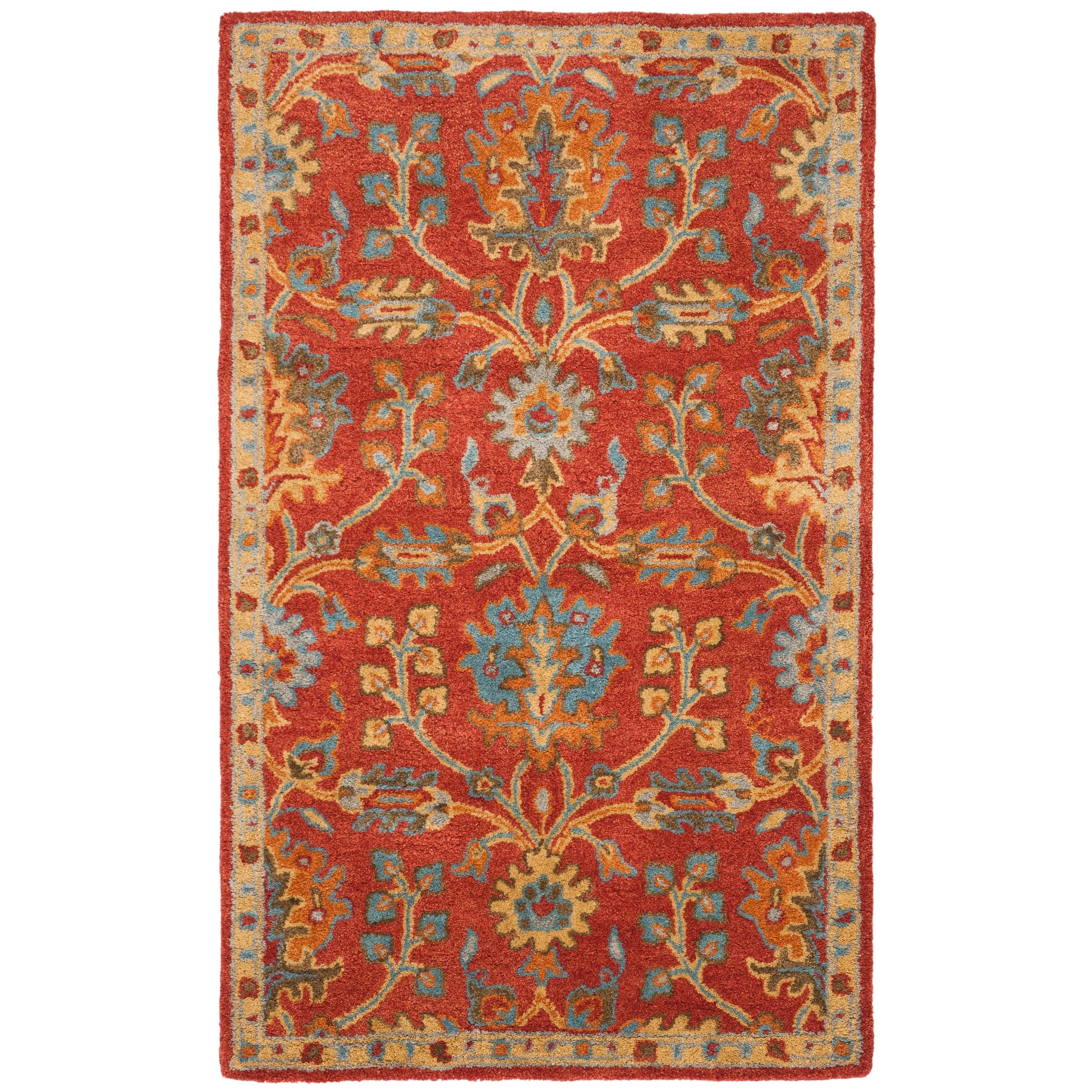 SAFAVIEH Handmade Heritage Poppy Traditional Oriental Wool Rug