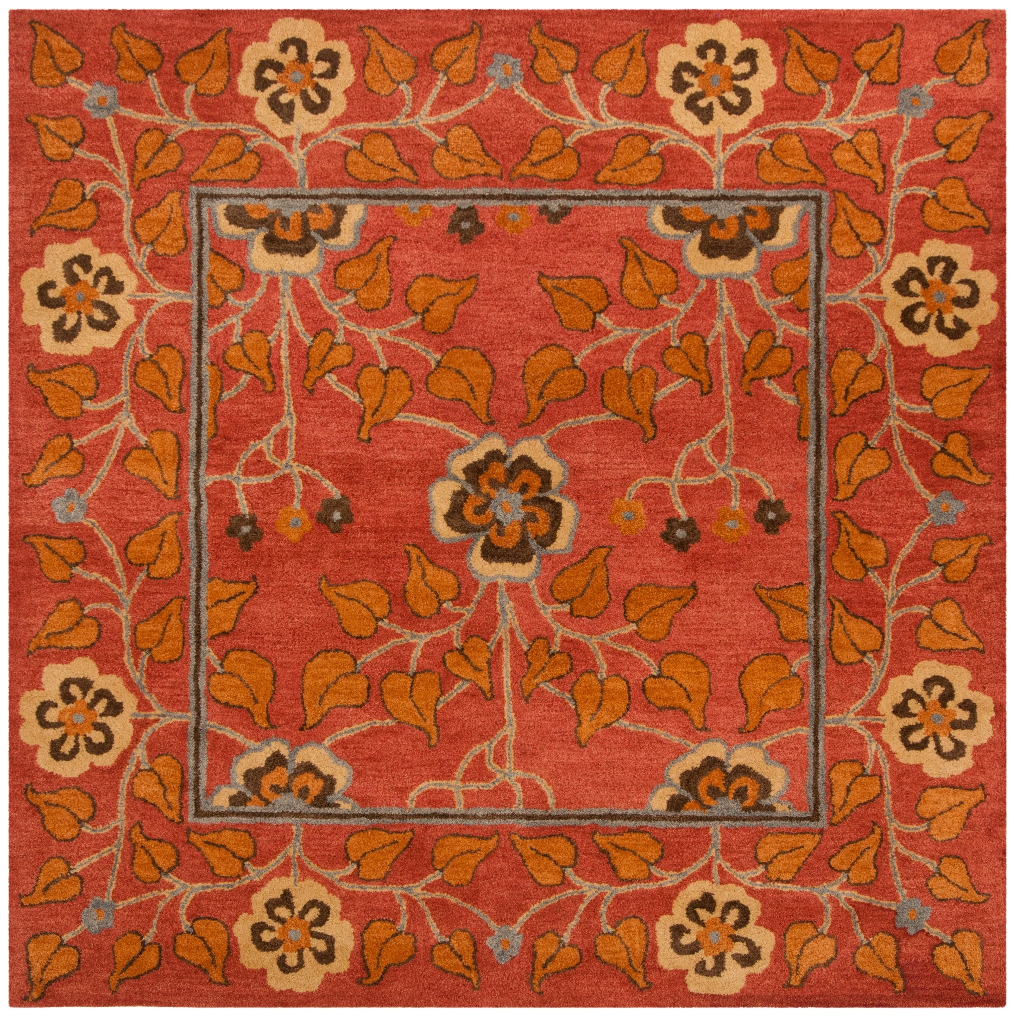 SAFAVIEH Handmade Heritage Quatrefoil Traditional Oriental Wool Rug