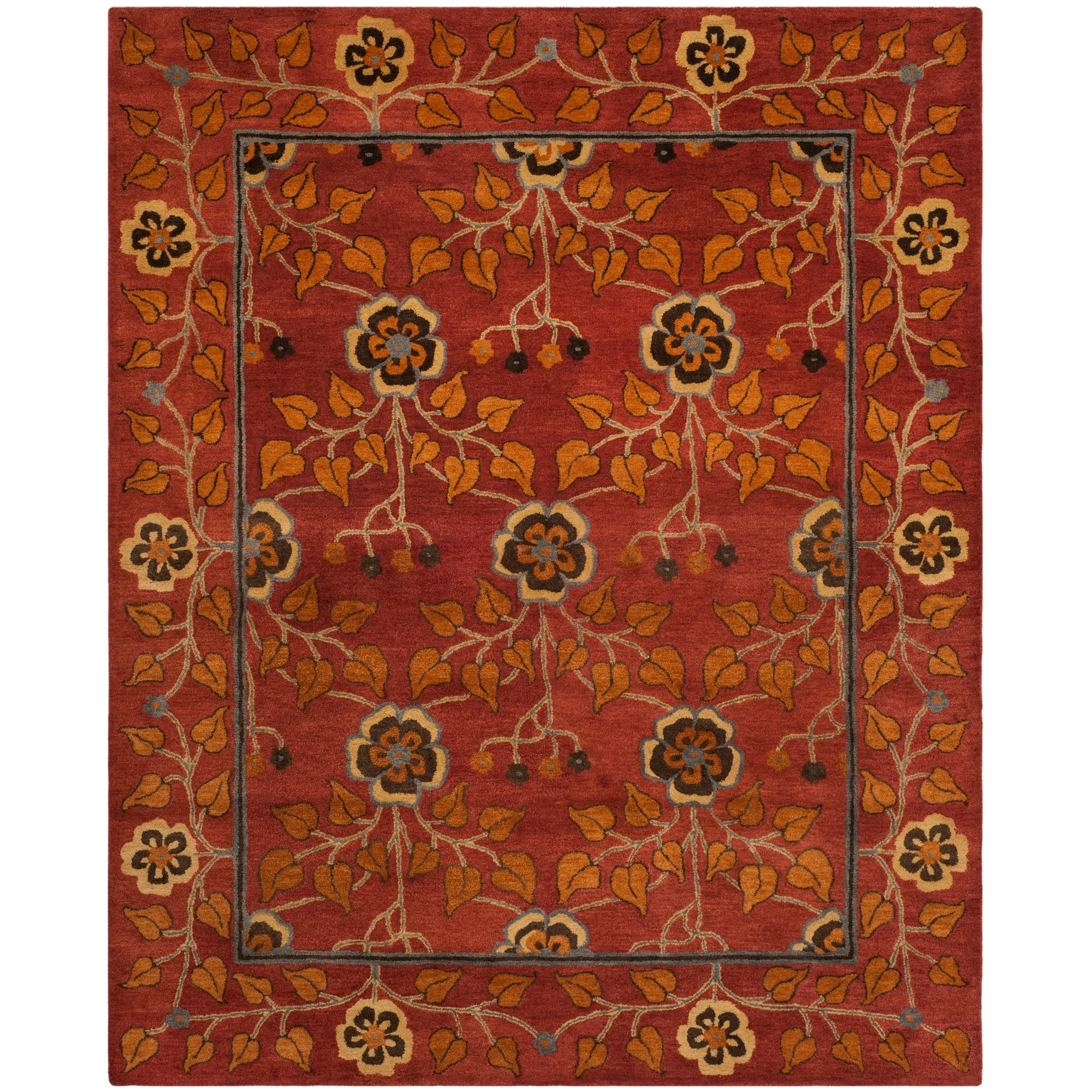 SAFAVIEH Handmade Heritage Quatrefoil Traditional Oriental Wool Rug