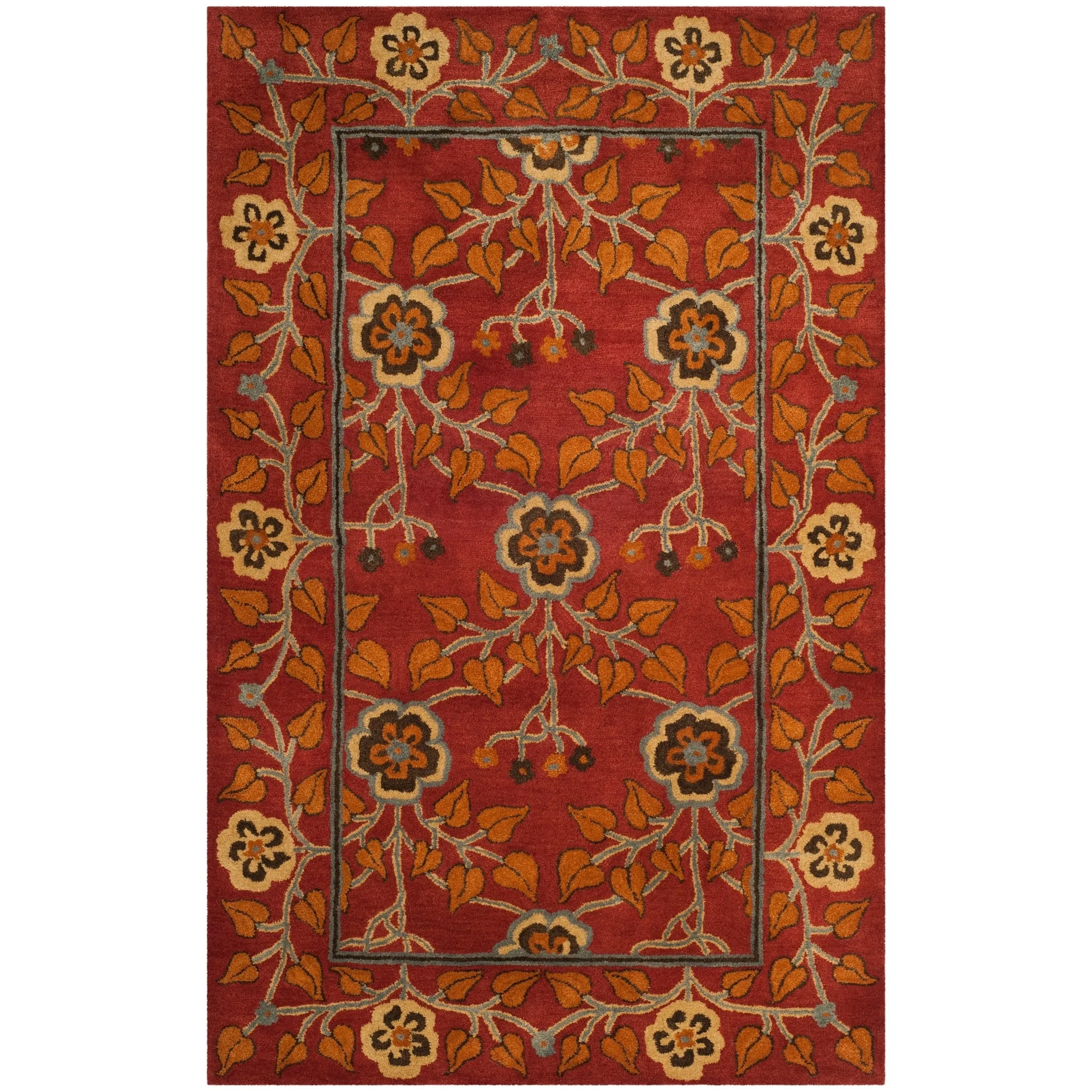 SAFAVIEH Handmade Heritage Quatrefoil Traditional Oriental Wool Rug