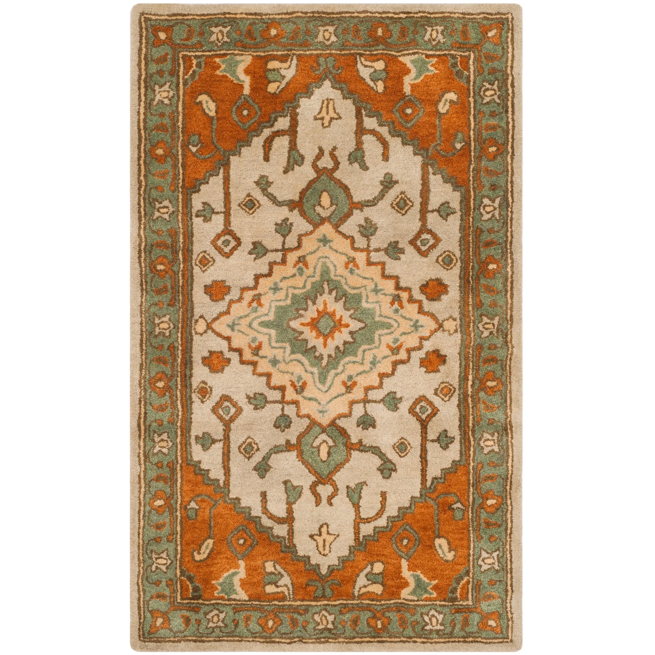SAFAVIEH Handmade Heritage Seaflora Traditional Oriental Wool Rug