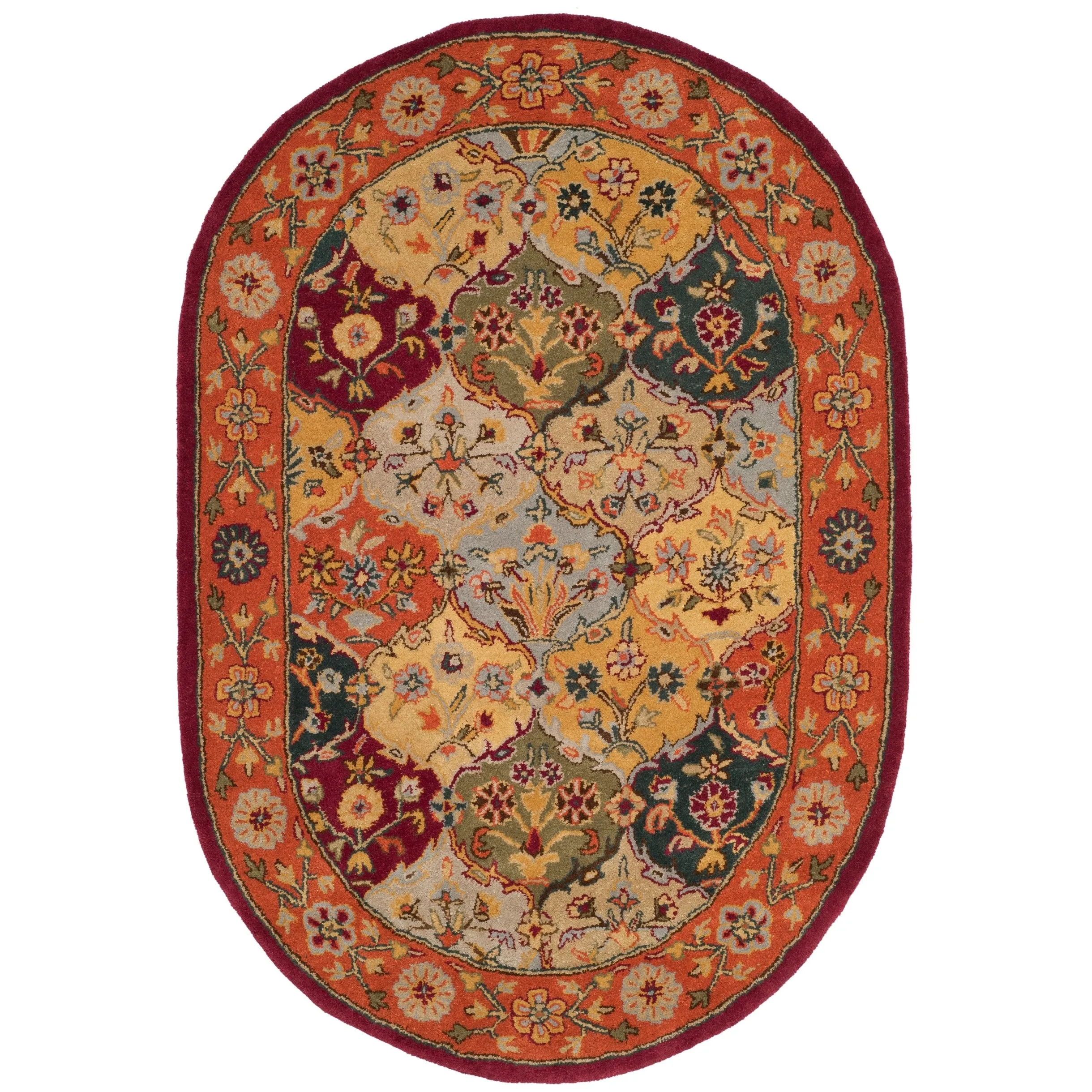 SAFAVIEH Handmade Heritage Square Knot Traditional Oriental Wool Rug