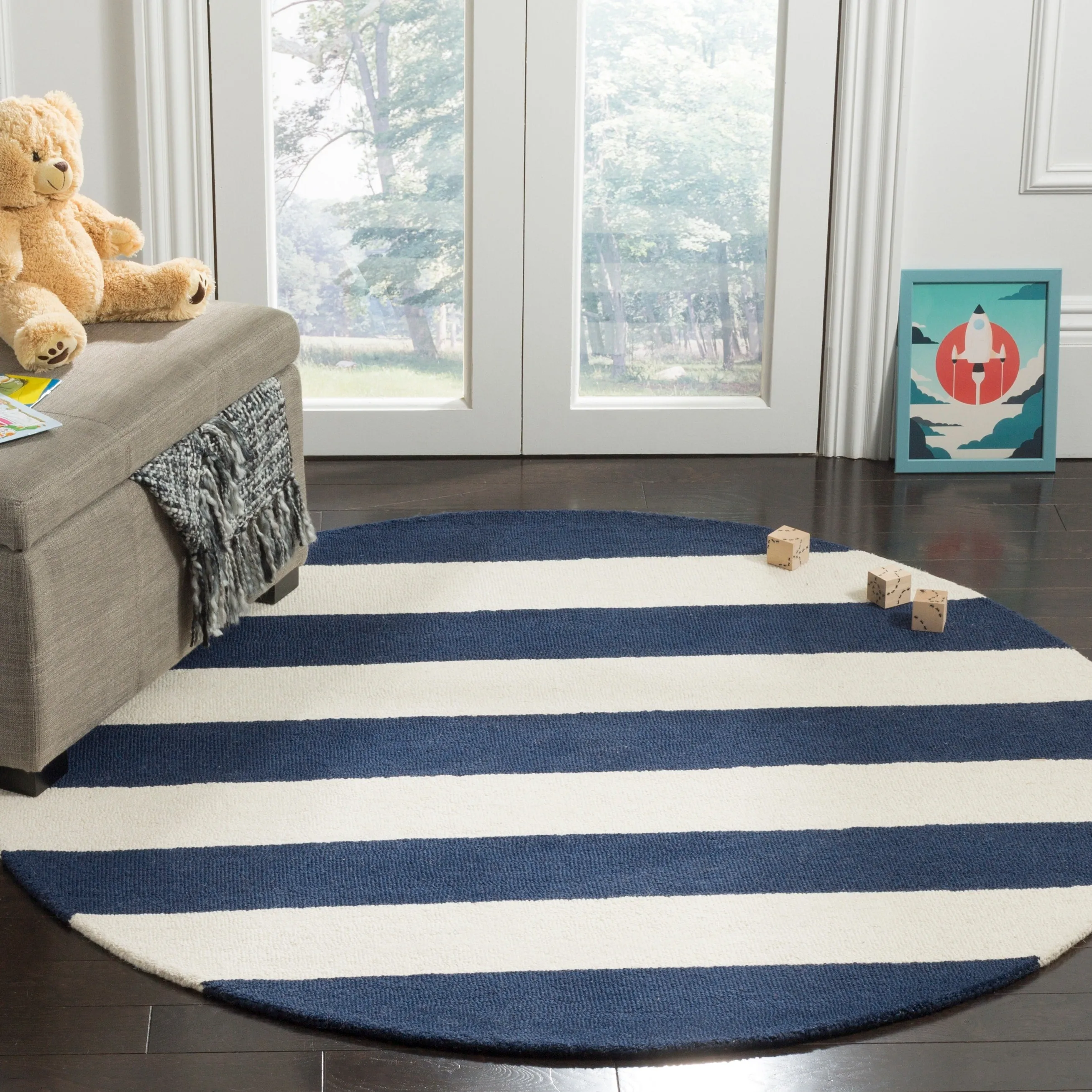 SAFAVIEH Handmade Kids Destiney Stripe Wool Rug