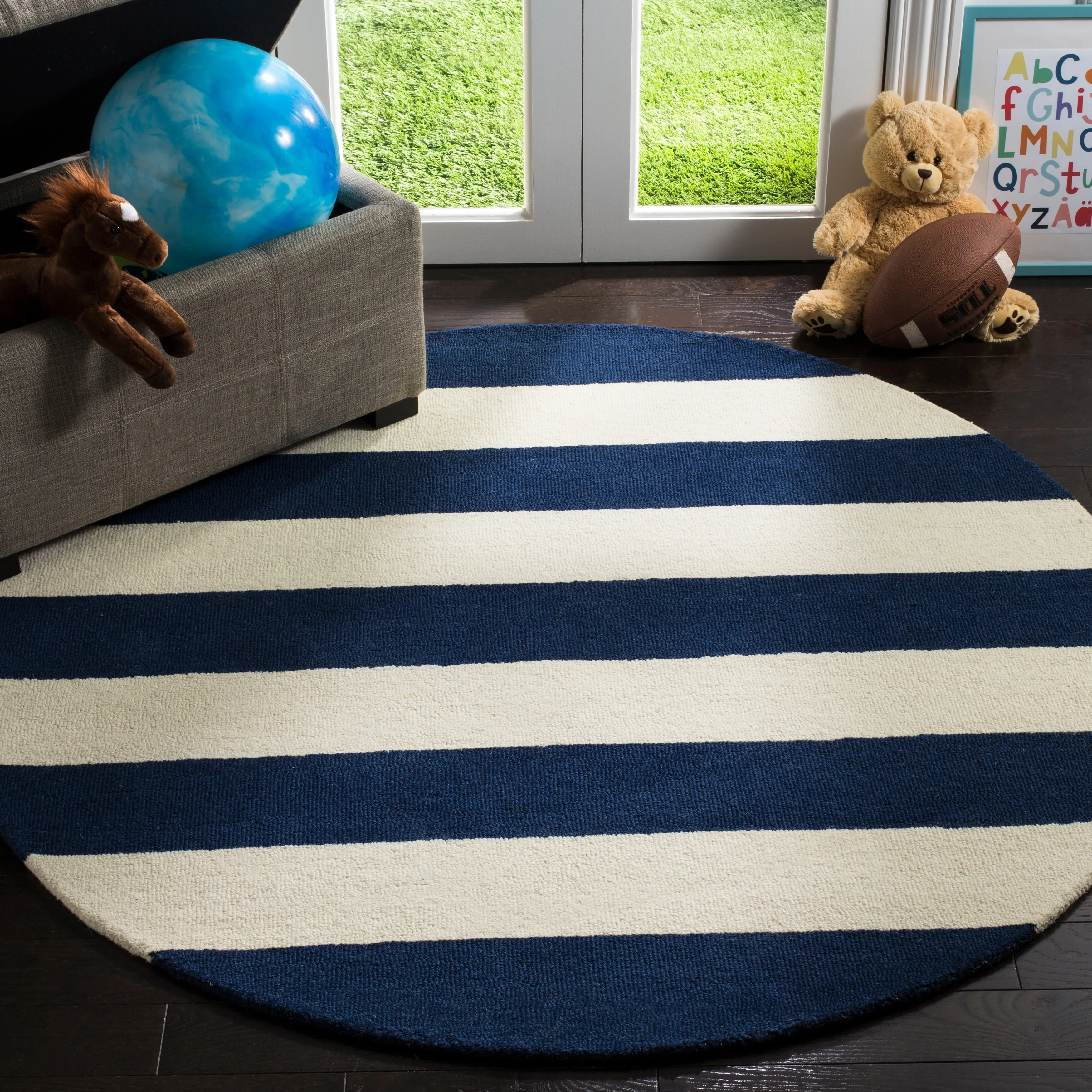 SAFAVIEH Handmade Kids Destiney Stripe Wool Rug