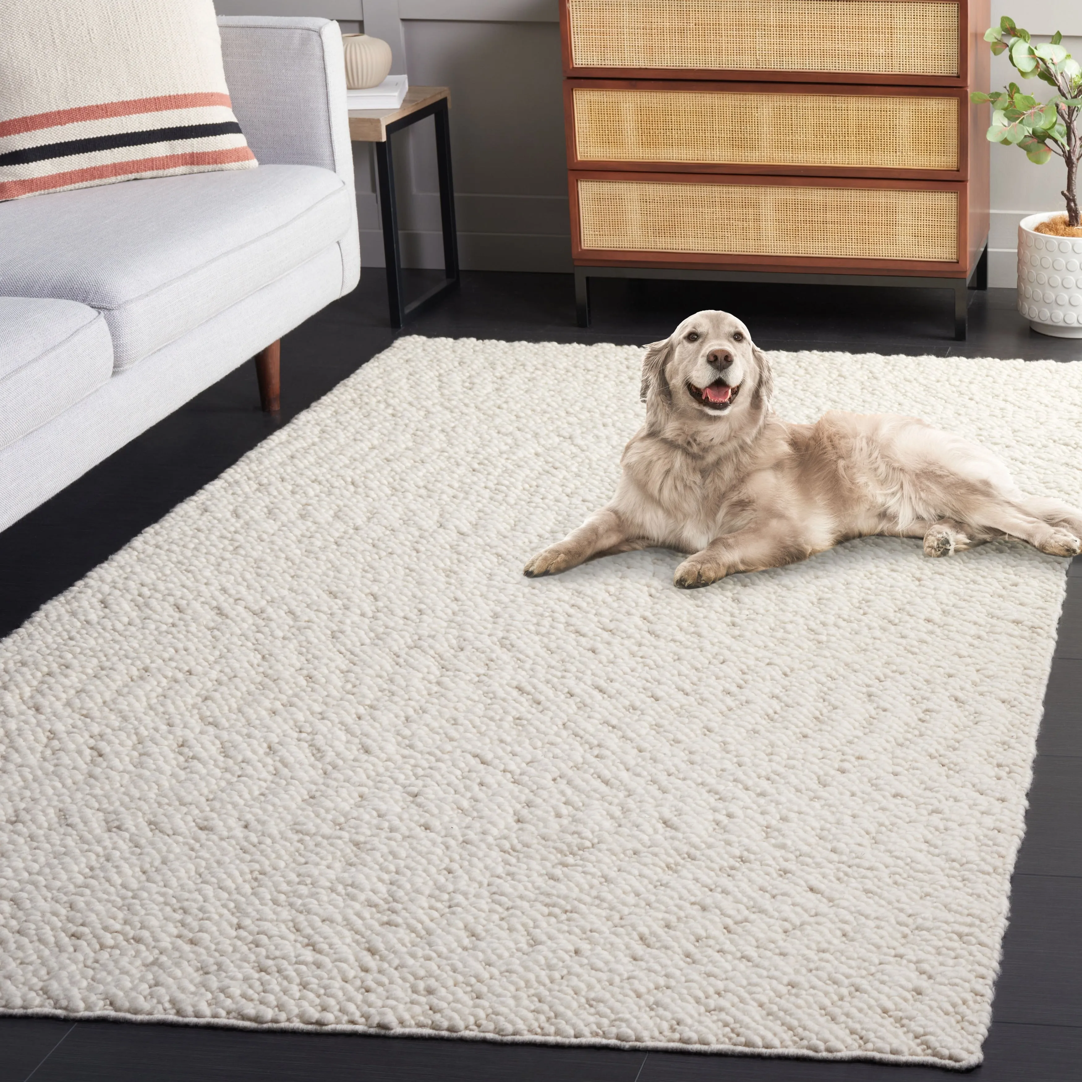 SAFAVIEH Handmade Natura Simonette Textured Wool Rug