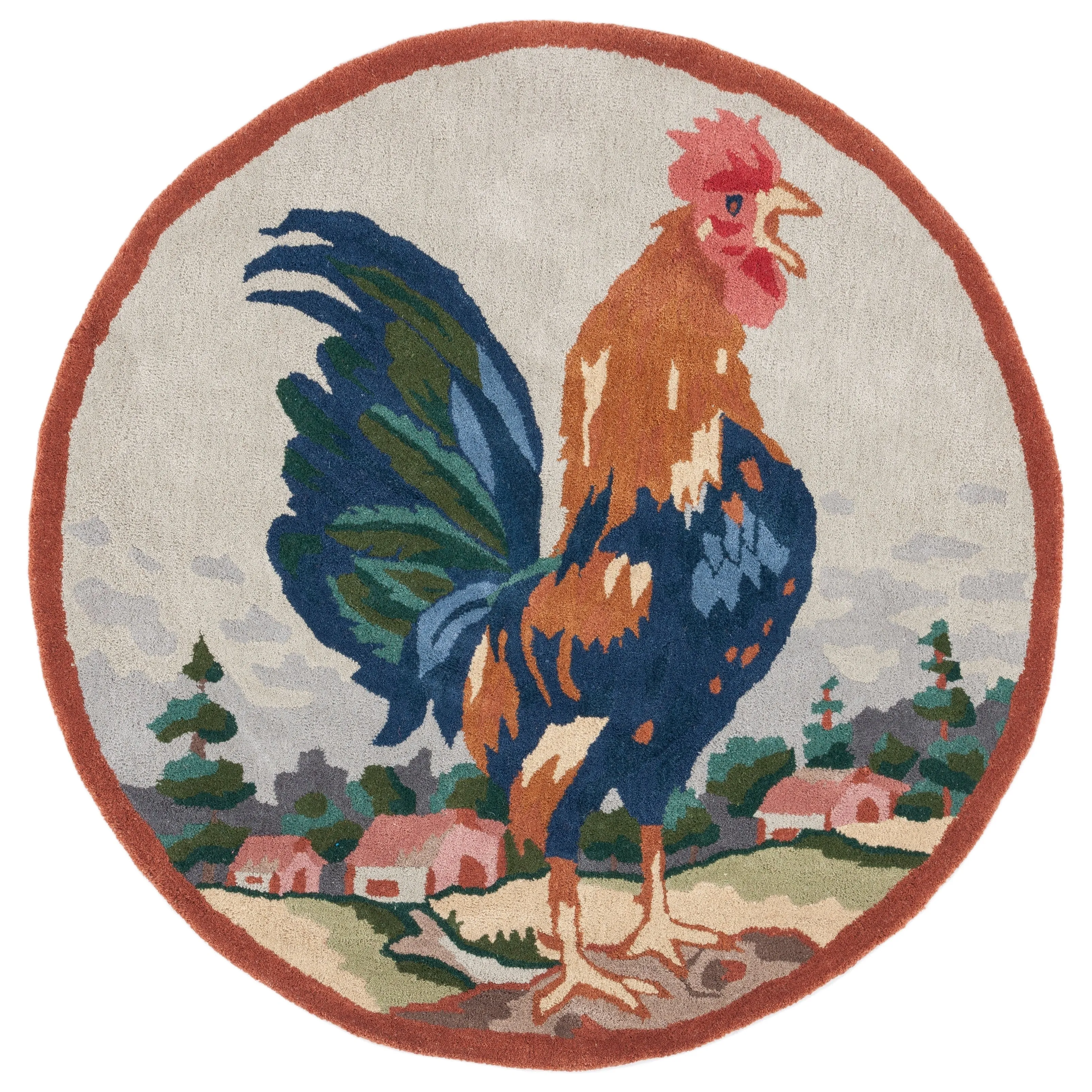 SAFAVIEH Handmade Novelty Zvetelina Rooster Wool Rug
