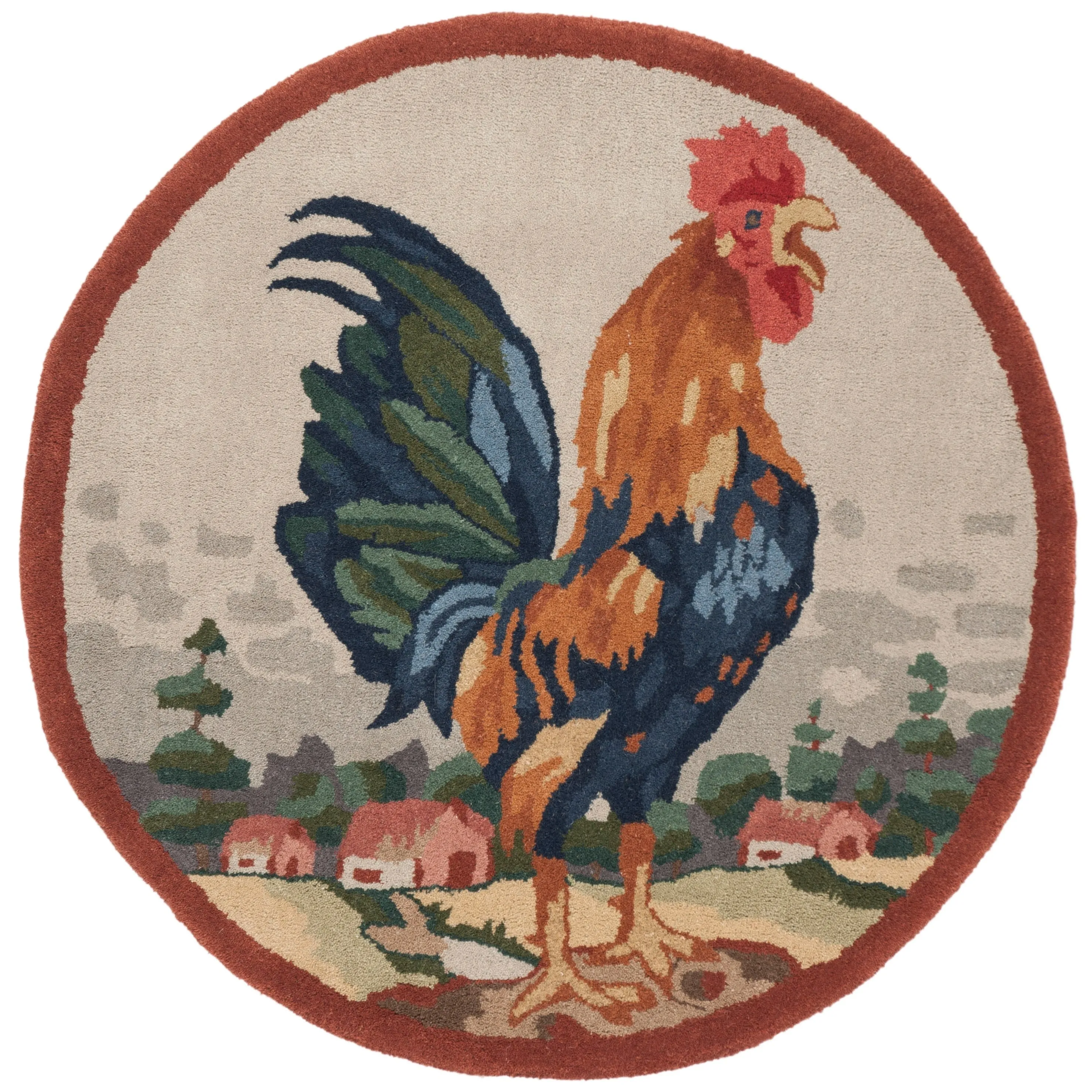 SAFAVIEH Handmade Novelty Zvetelina Rooster Wool Rug