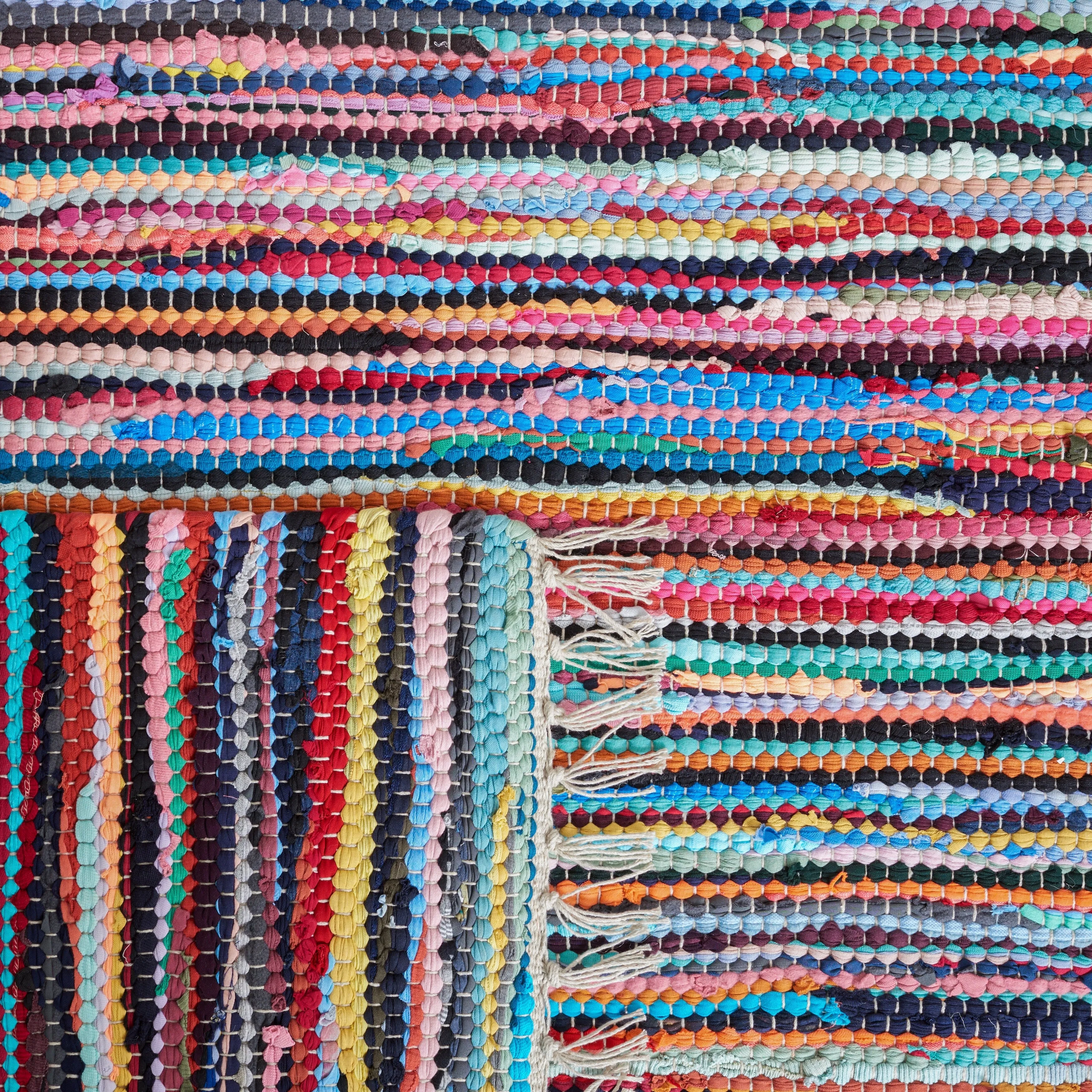 SAFAVIEH Handmade Rag Rug Irmeli Casual Stripe Cotton Rug